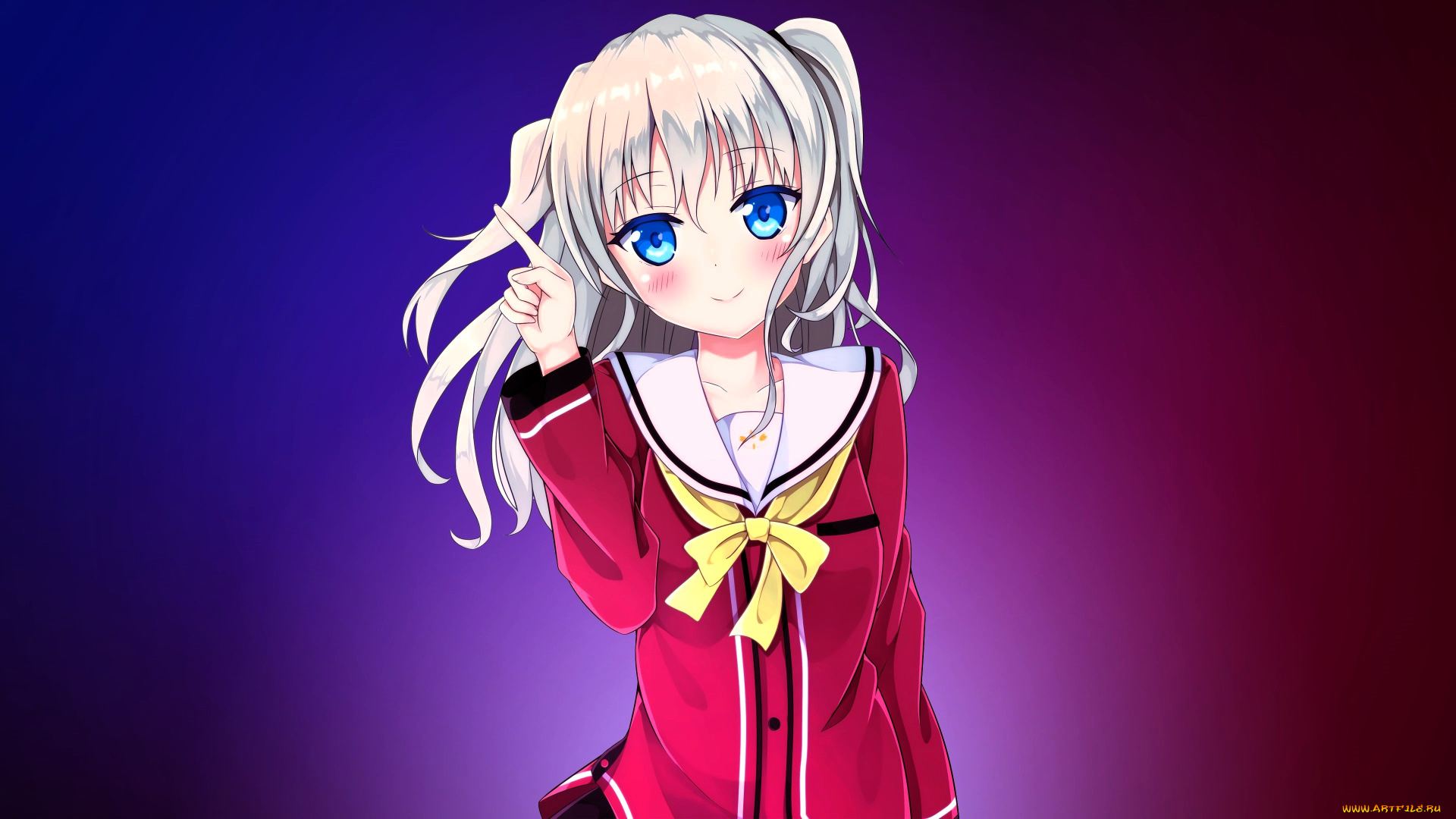 аниме, unknown, , другое, , девушка, палец