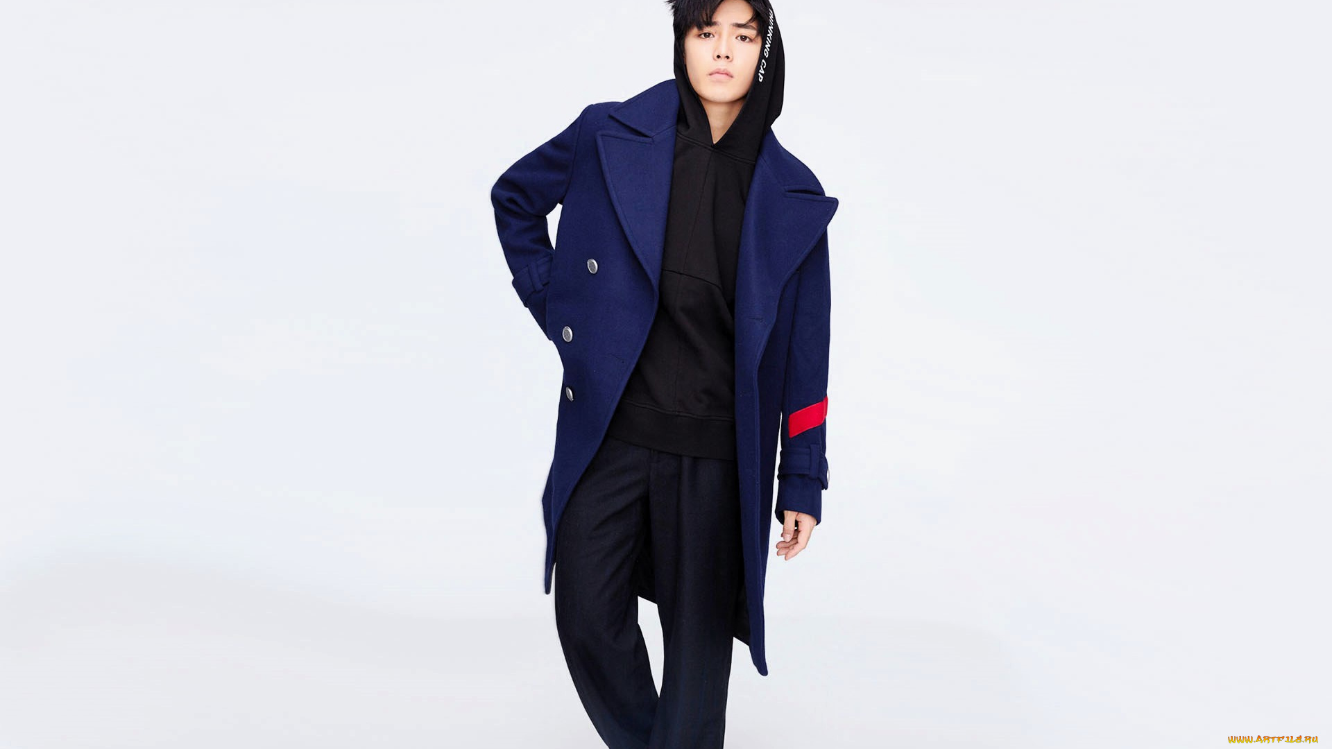 мужчины, hou, ming, hao, актер, пальто, капюшон