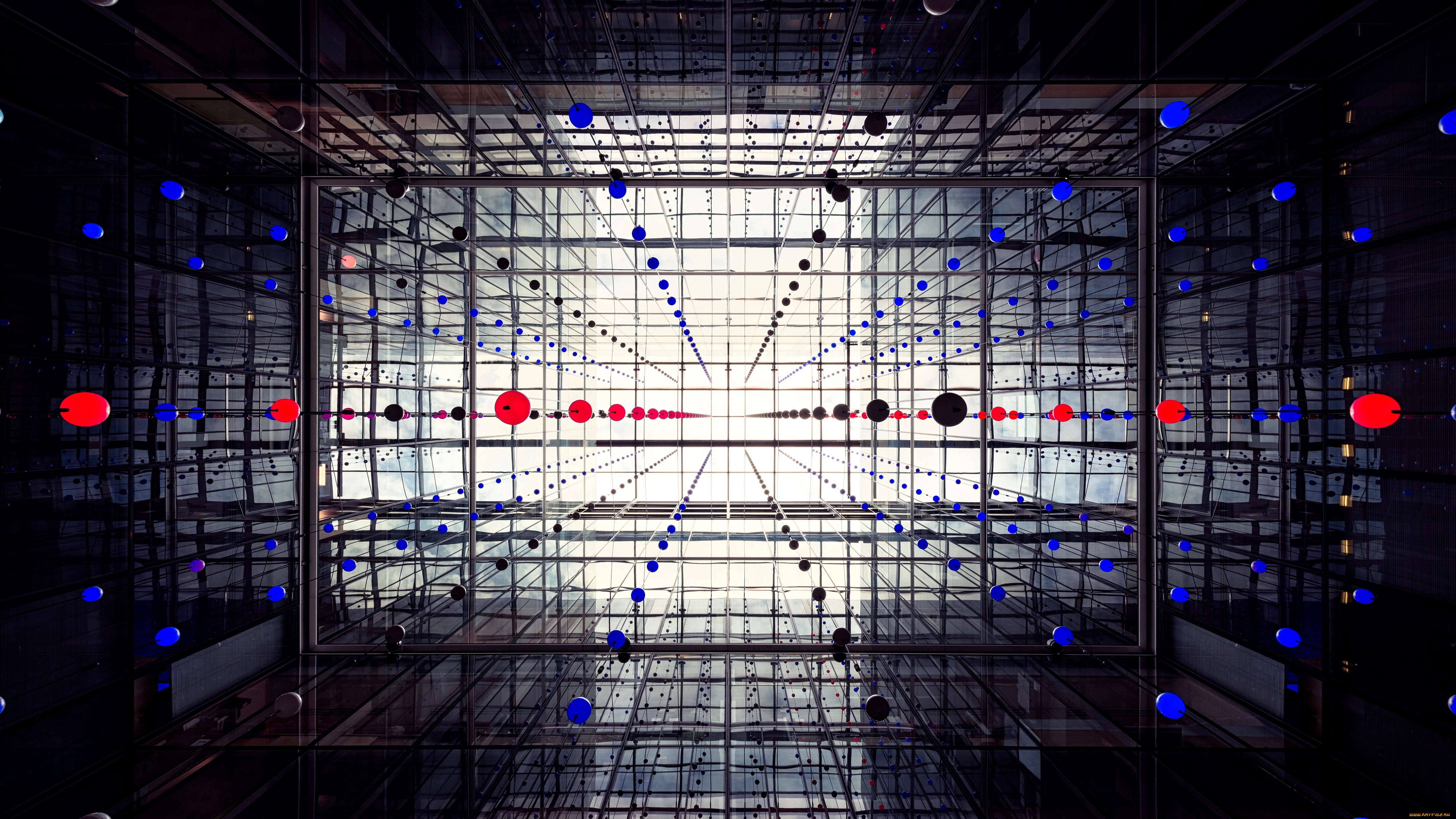 3д, графика, шары, , balls, решетка, шары, тоннель