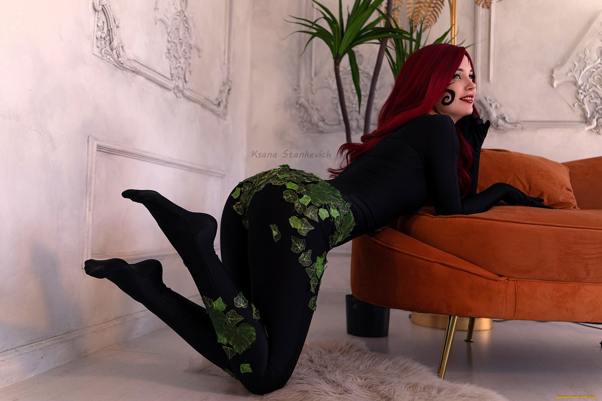 девушки, ксана, станкевич, косплей, образ, наряд, плющ, диван, мех