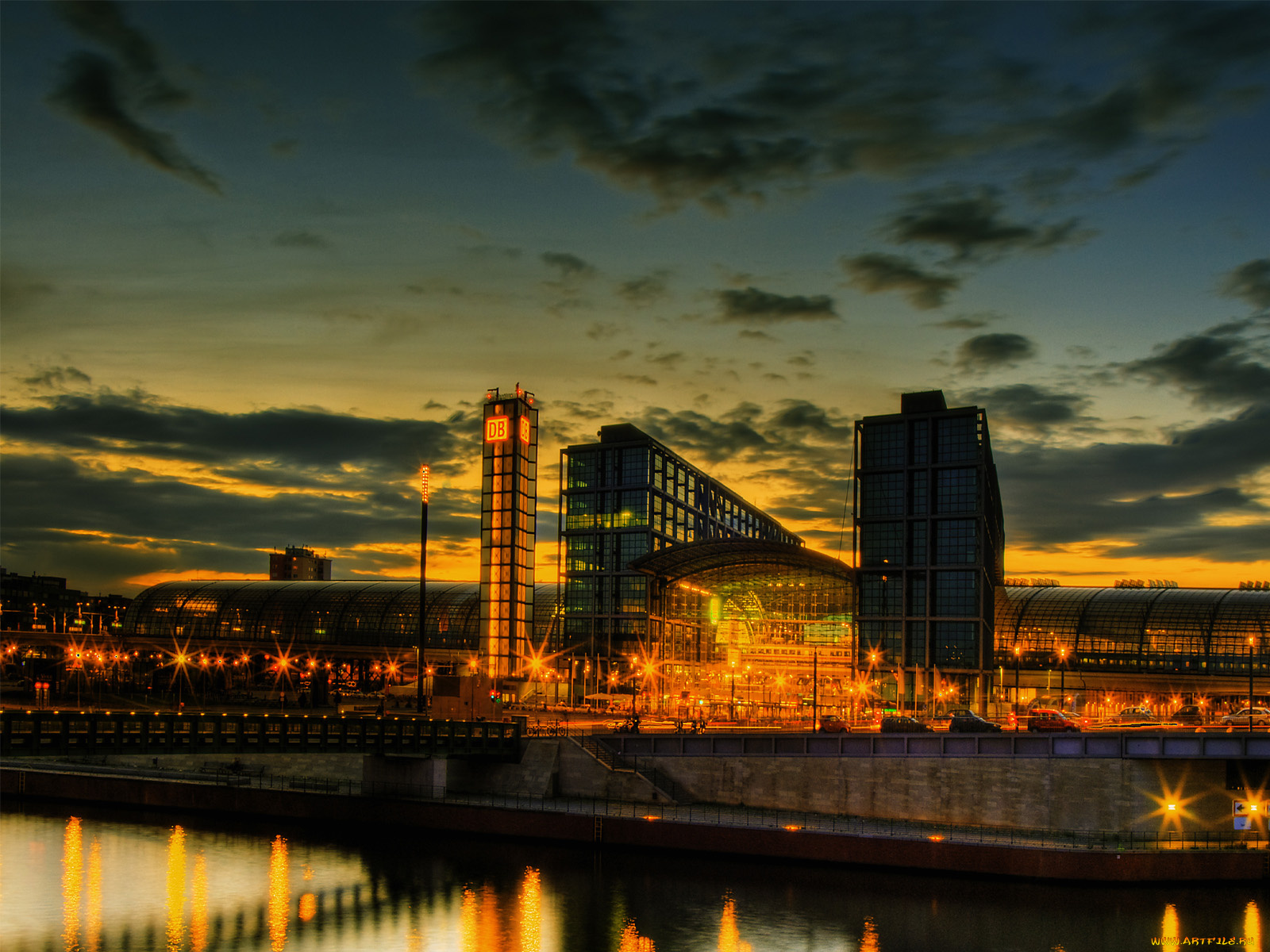 города, огни, ночного