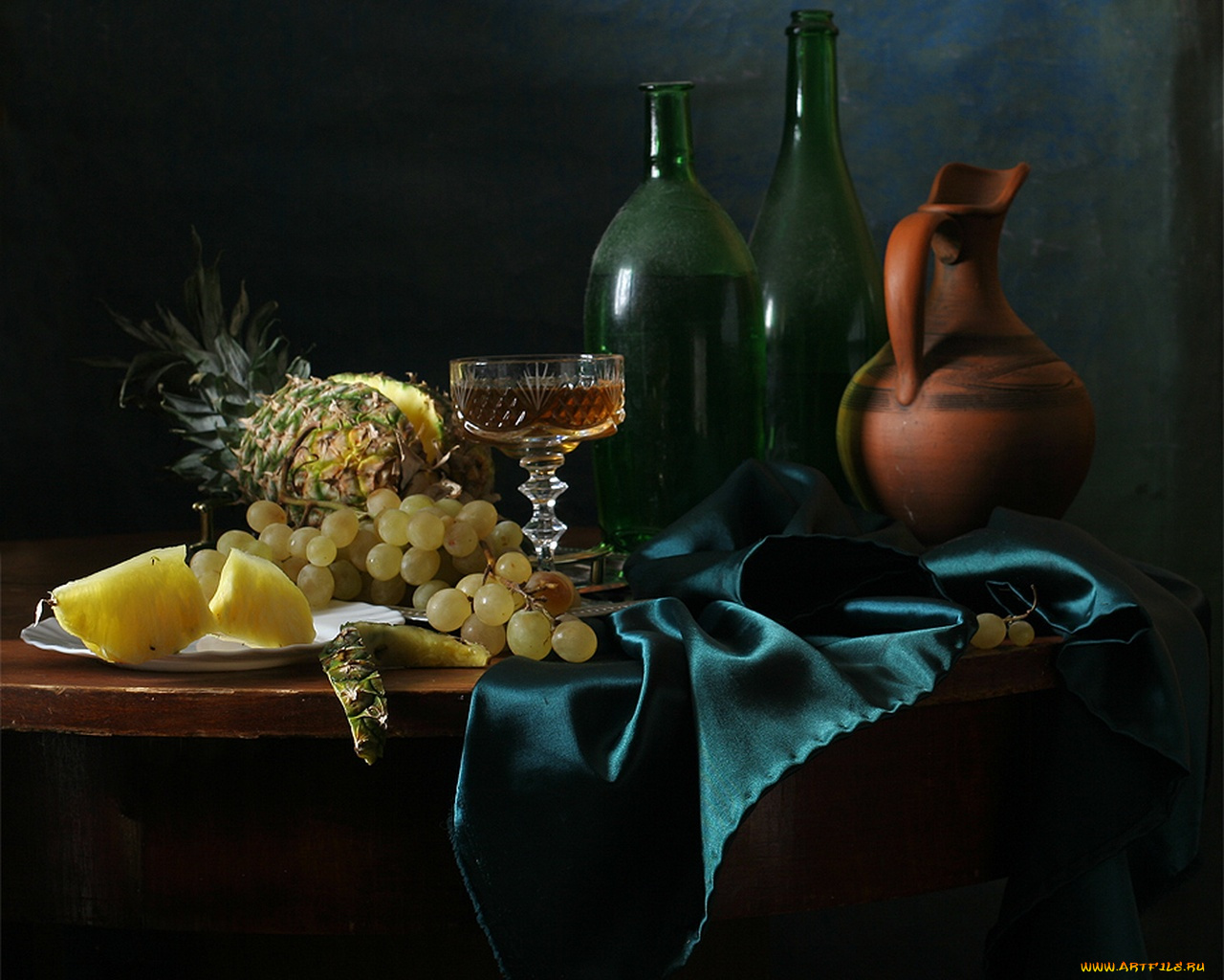 ира, быкова, натюрморт, ананасом, еда