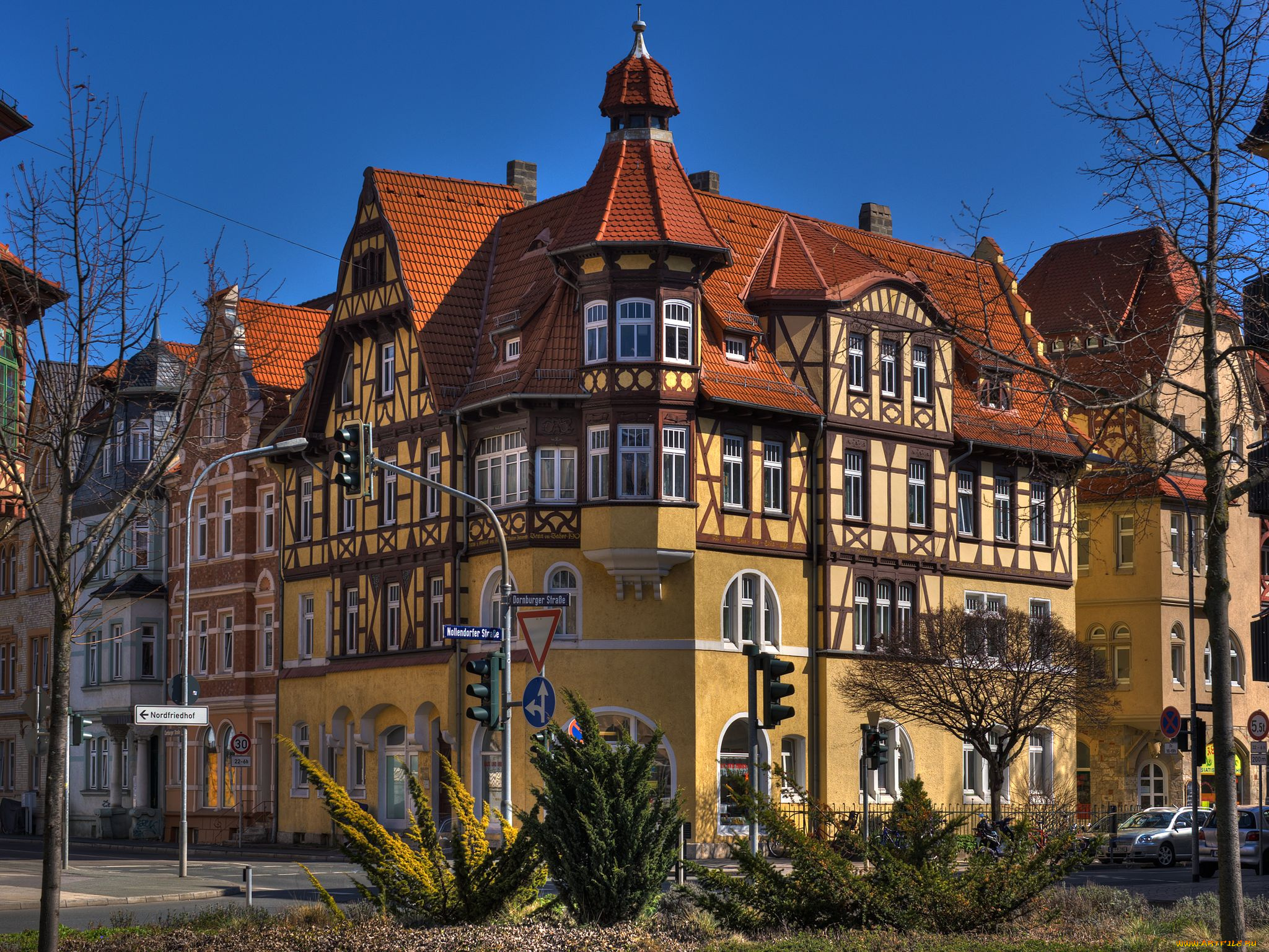 jena, th&, 252, ringen, germany, города, здания, дома