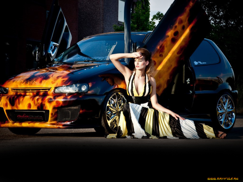 автомобили, авто, девушками