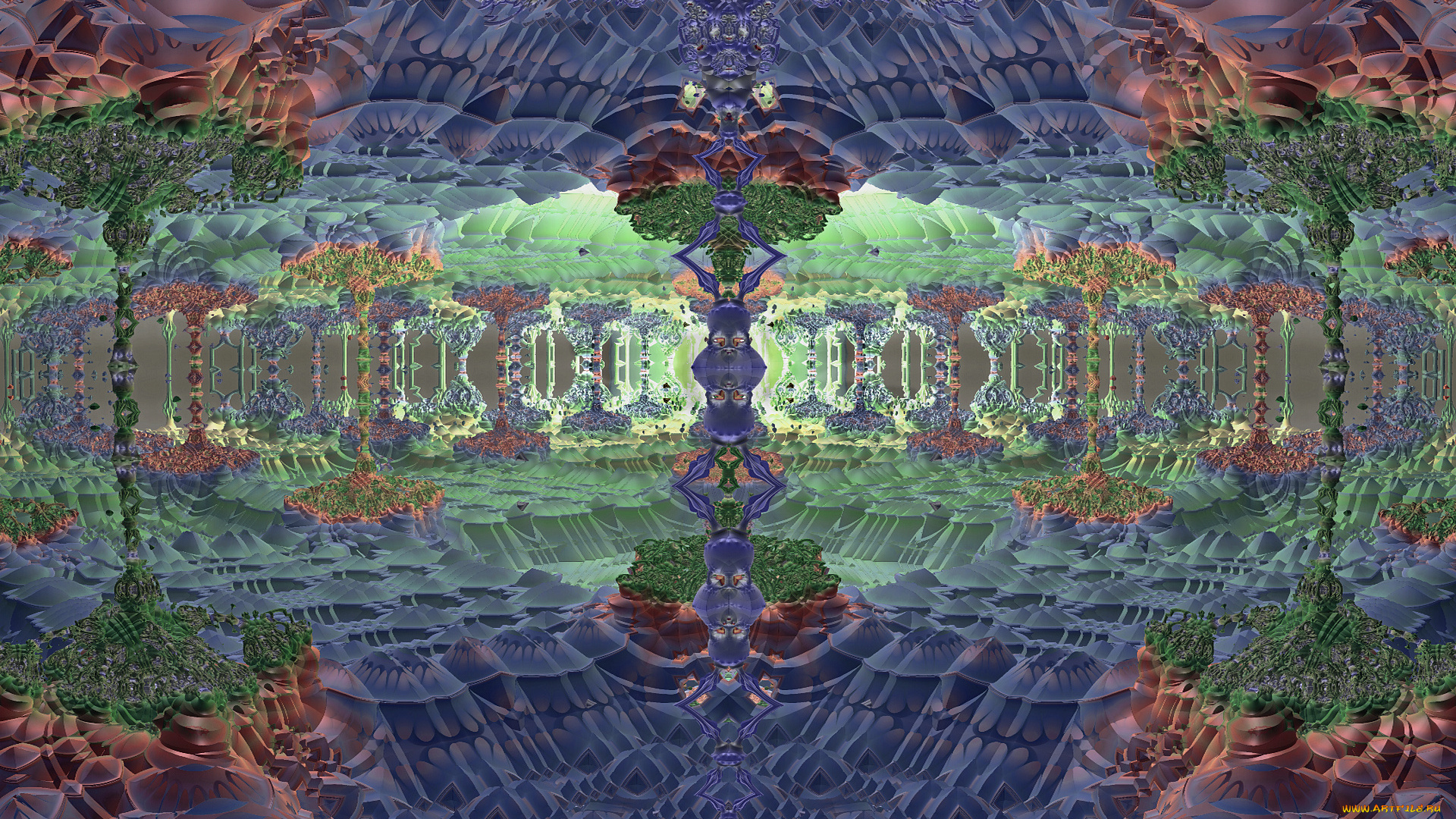 3д, графика, fractal, фракталы, узор, цвета