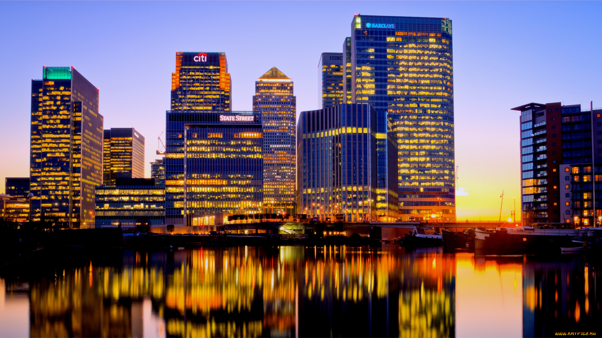 города, лондон, великобритания, англия, кэнэри-уорф