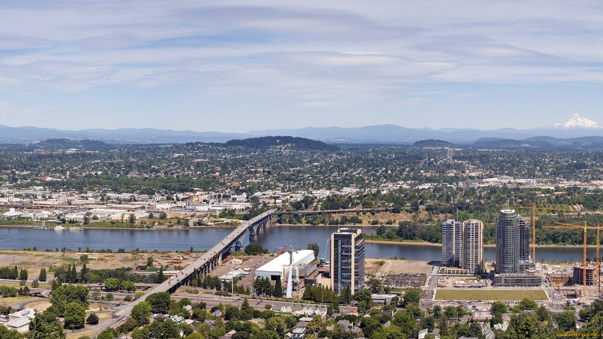 города, панорамы, portland, usa, сша