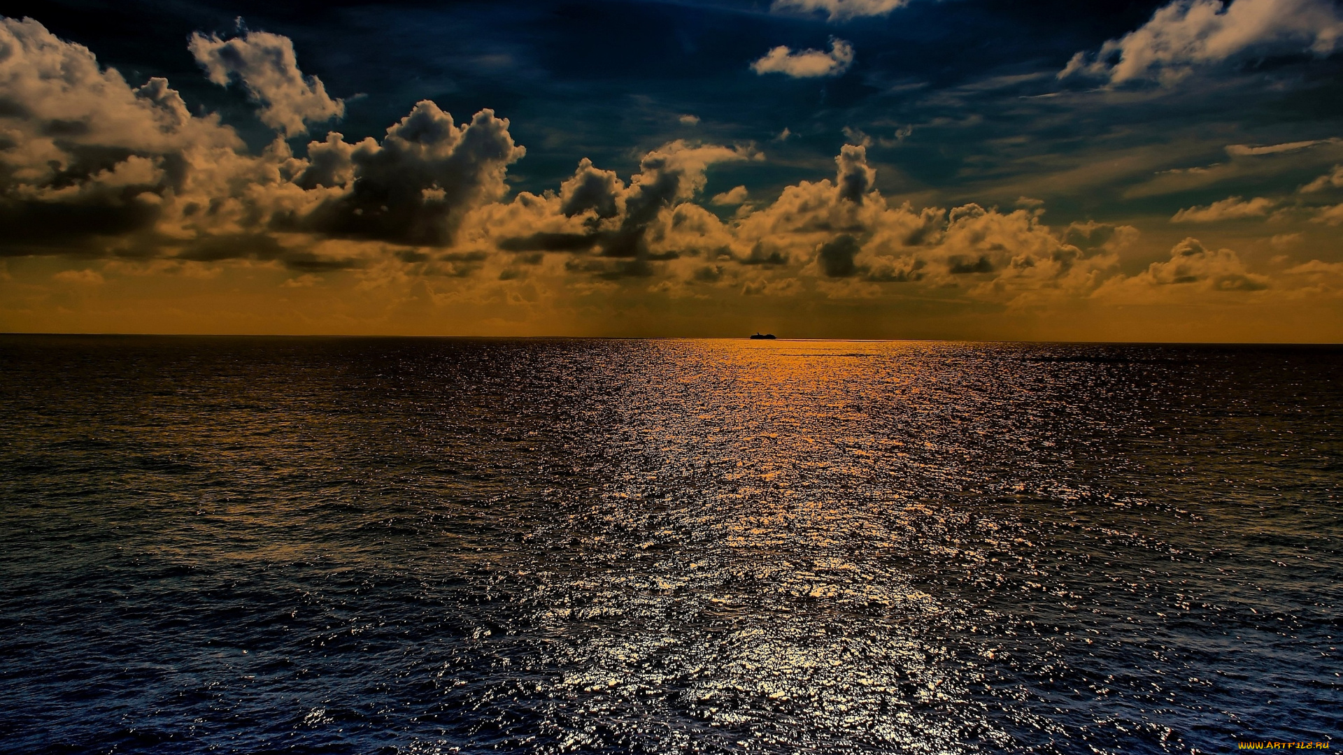 природа, моря, океаны, вода, облака, горизонт