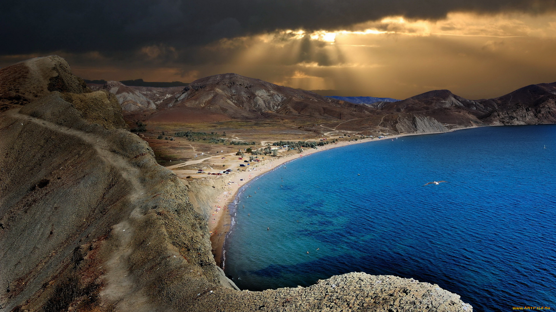 природа, побережье, небо, море, ночь