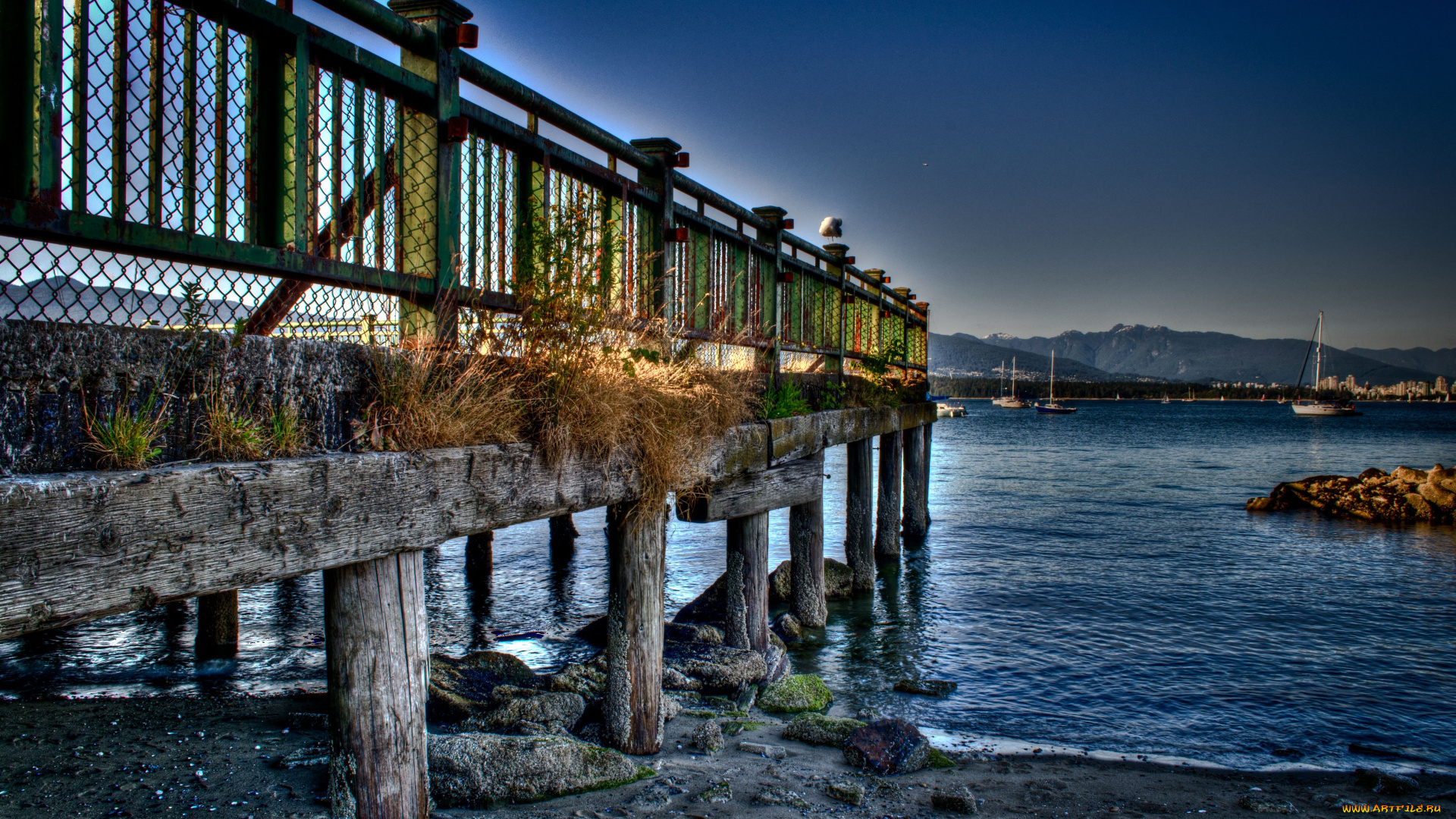 природа, побережье, пирс