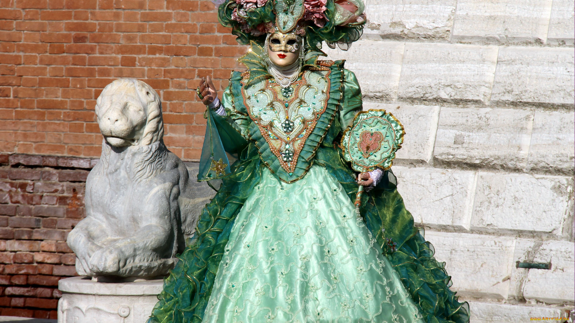 разное, маски, карнавальные, костюмы, карнавал, венеция, лев