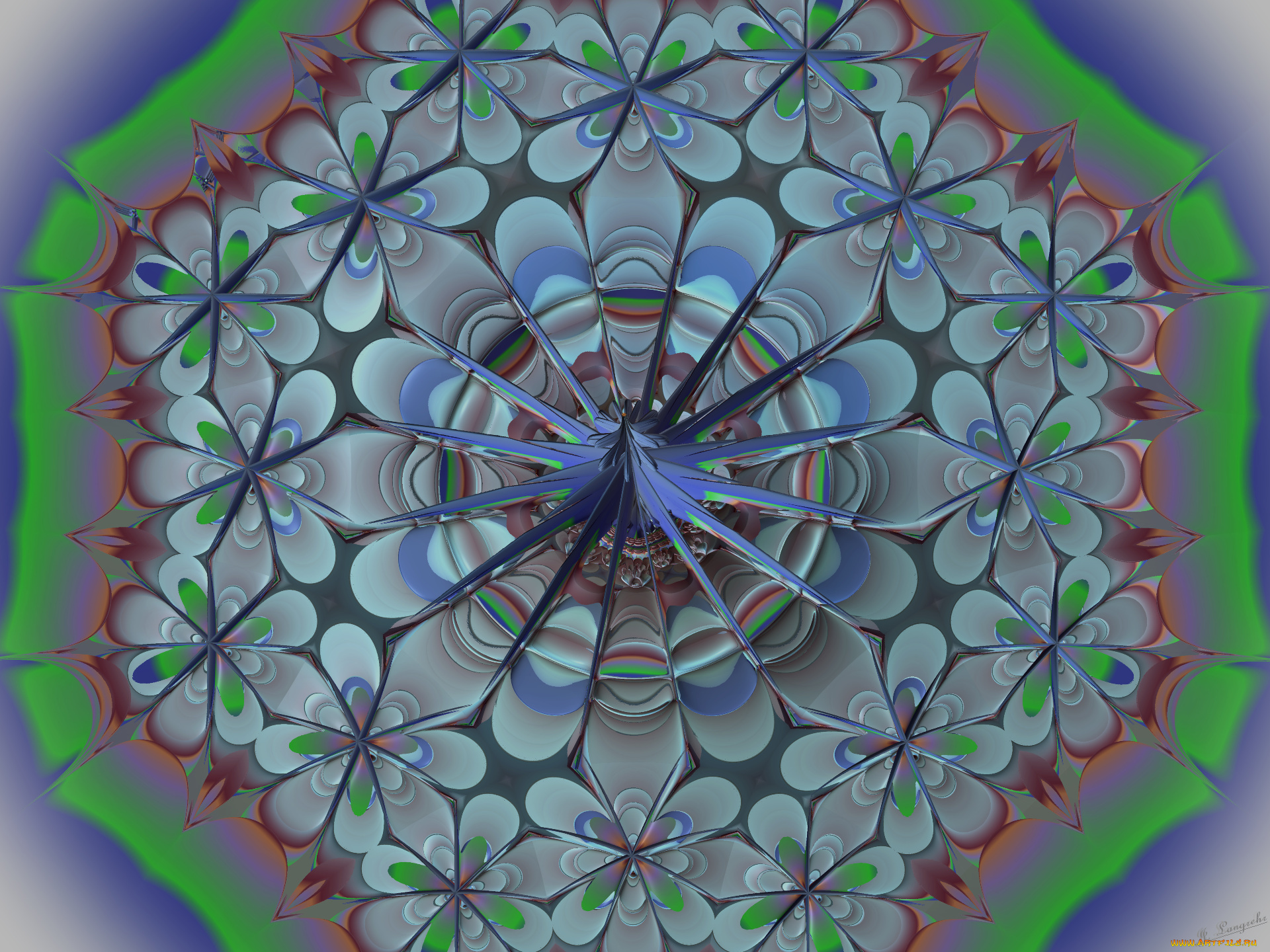 3д, графика, fractal, фракталы, узор, цвета