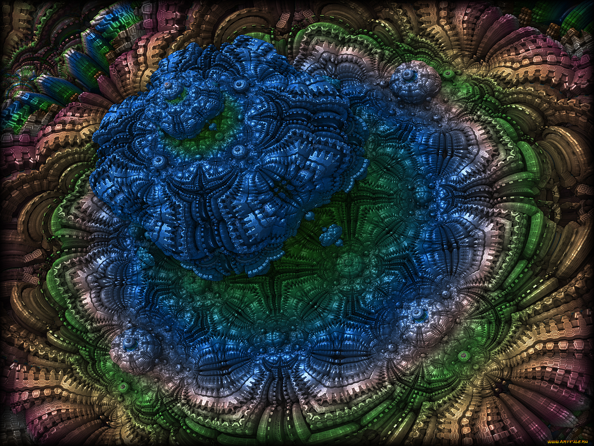 3д, графика, fractal, фракталы, узор, фон, цвета