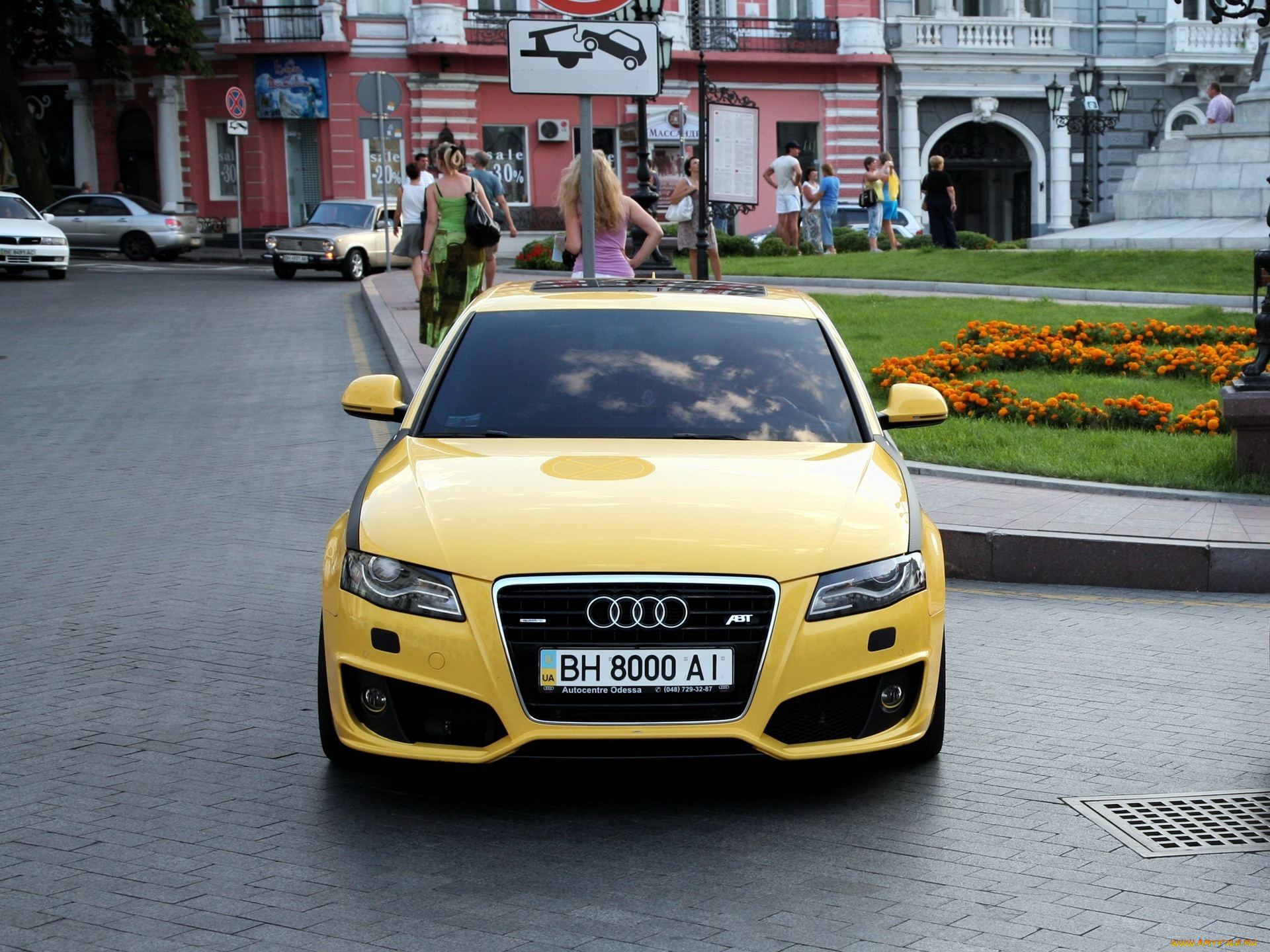 автомобили, audi, a4, желтая, матовая, седан