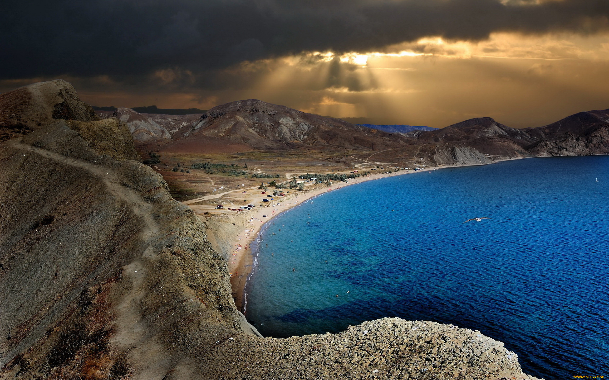 природа, побережье, небо, море, ночь