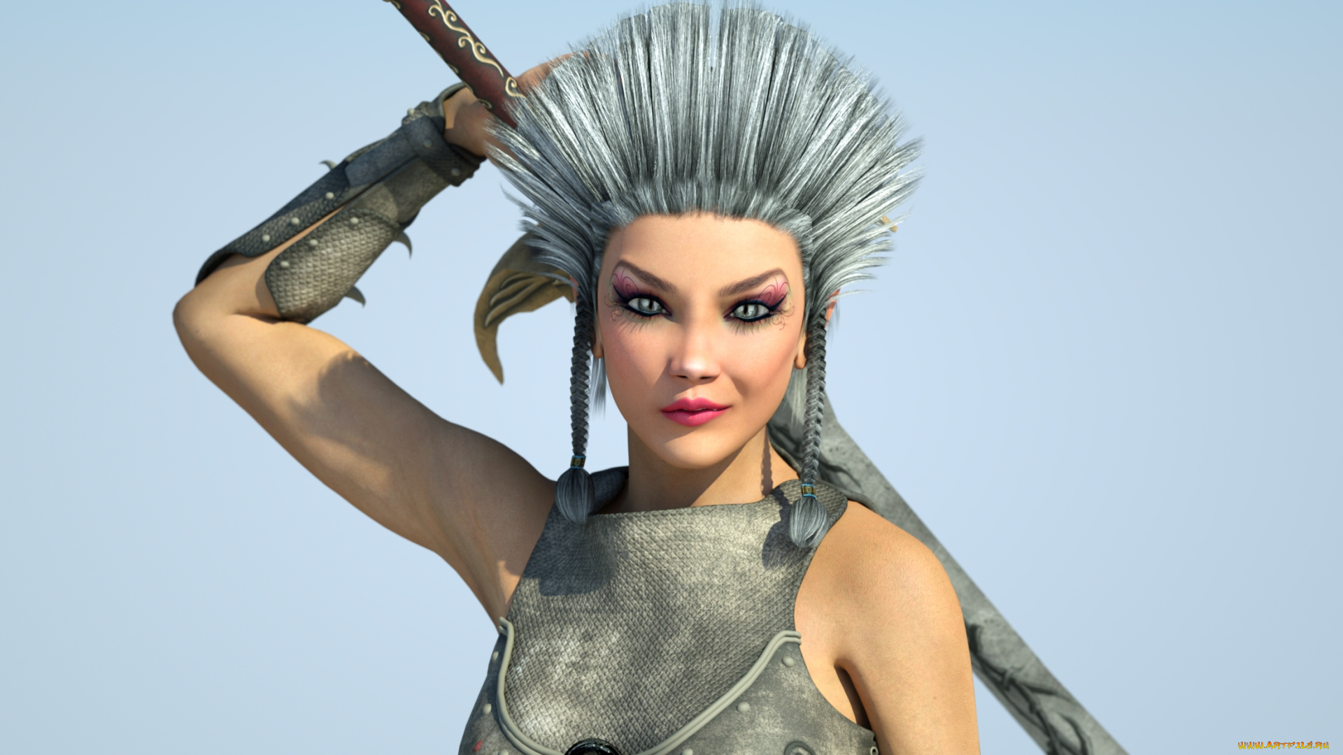 3д, графика, amazon, амазонки, меч, девушка