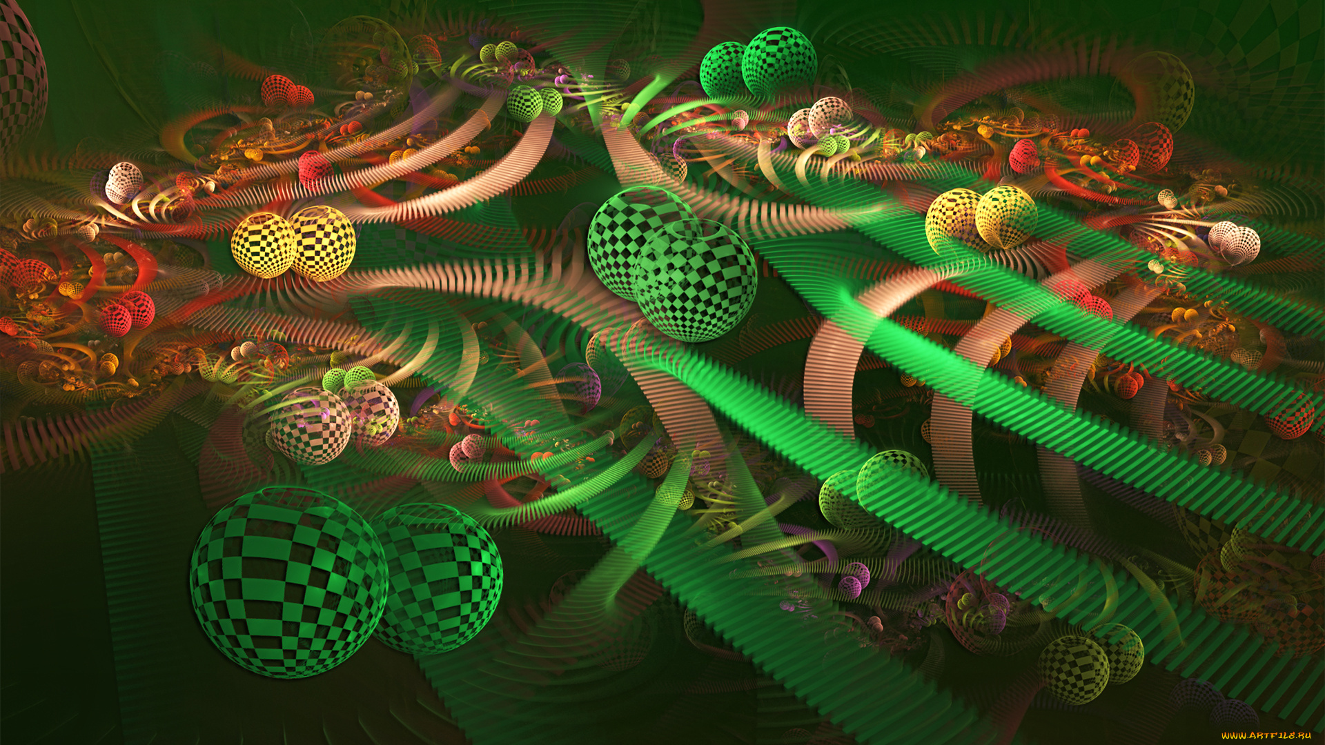 3д, графика, fractal, фракталы, цвет, фон