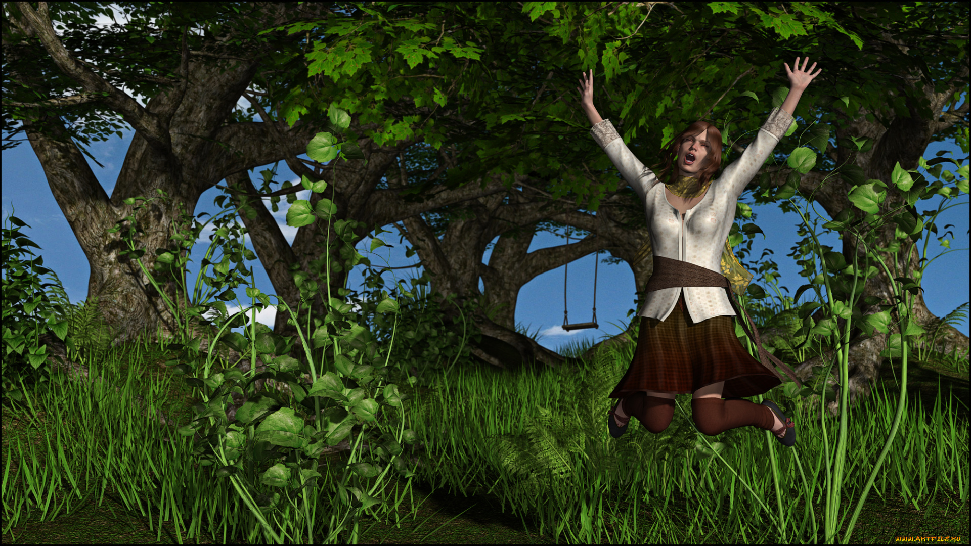 3д, графика, people, люди, лето, природа, девушка