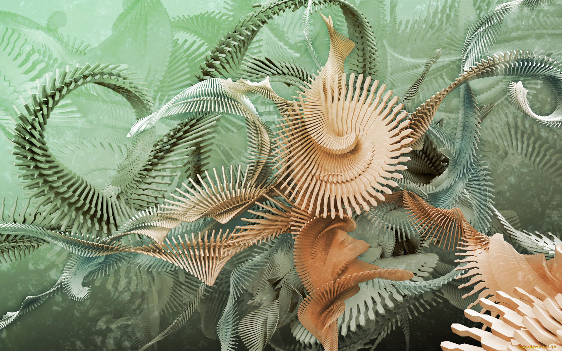 3д, графика, fractal, фракталы, спираль