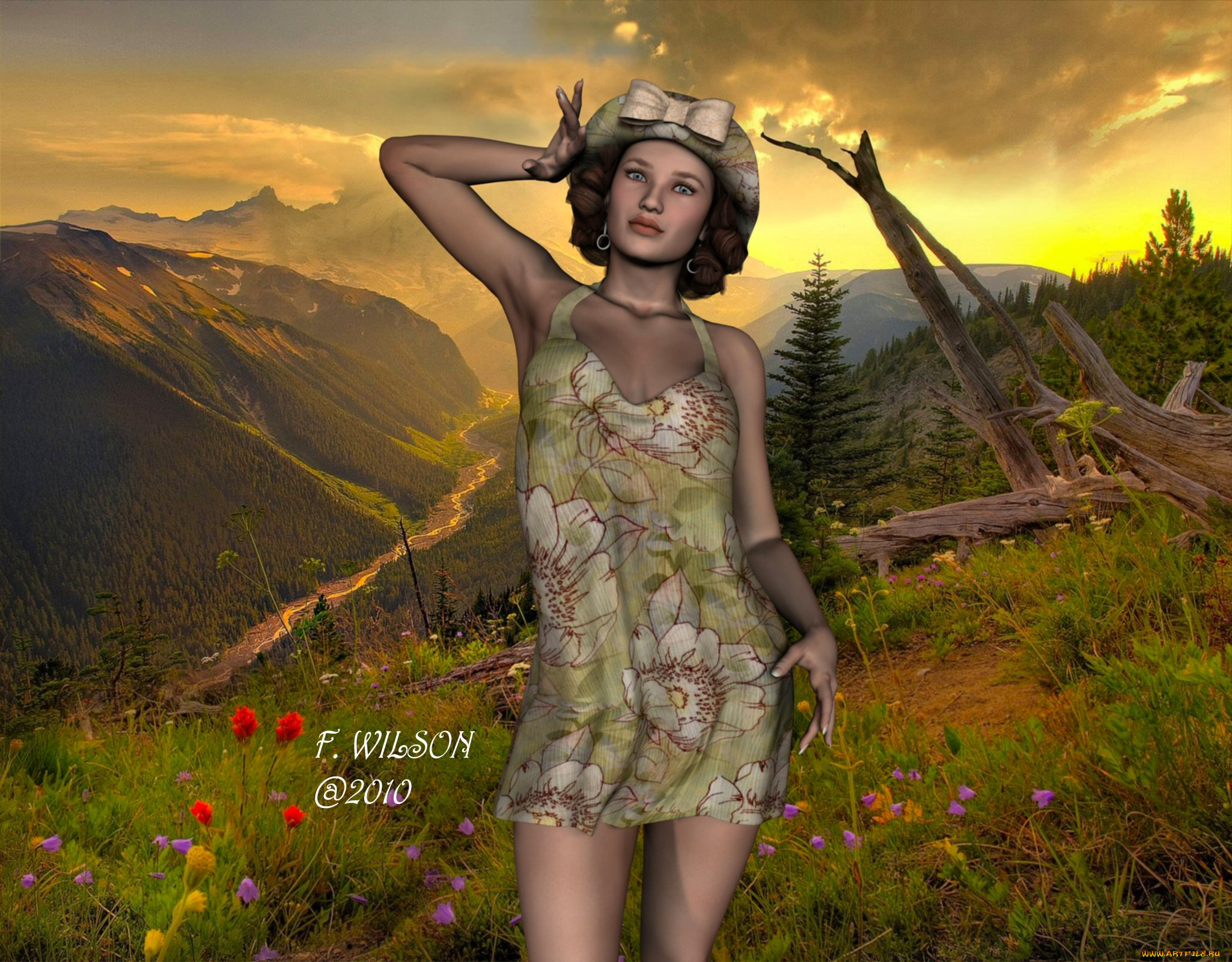 3д, графика, people, люди, природа, девушка