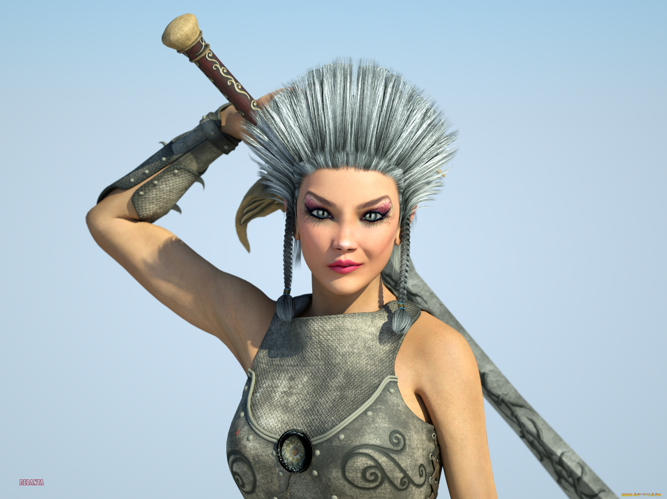 3д, графика, amazon, амазонки, меч, девушка