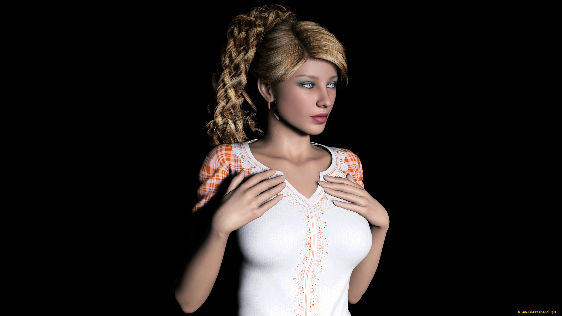 3д, графика, people, , люди, взгляд, девушка, фон