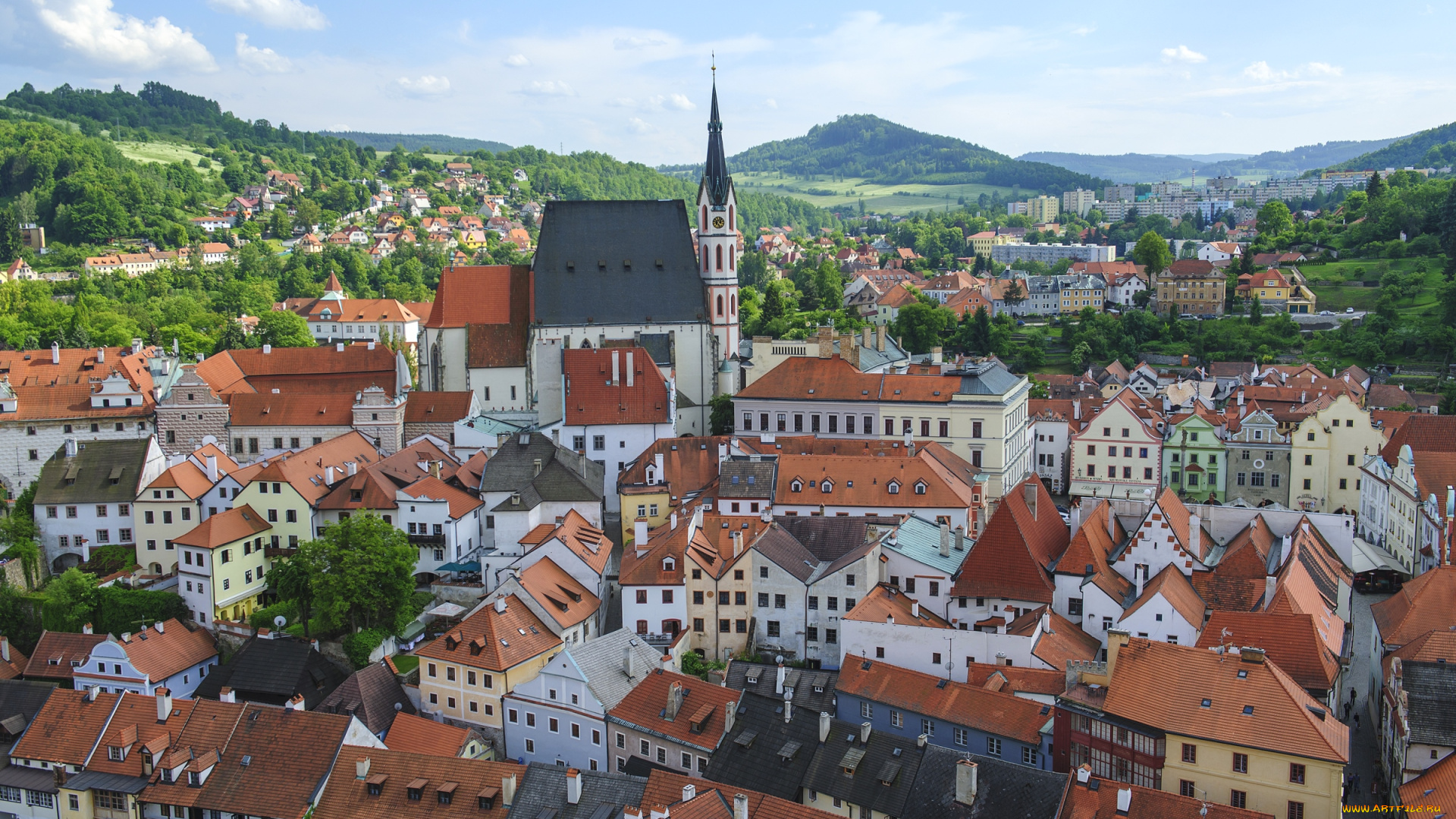 Чешски, крумлов, , Чехия, города, -, панорамы, панорама