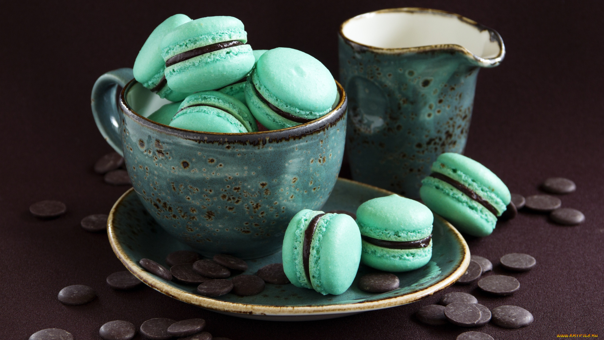 еда, -, макаруны, пирожные