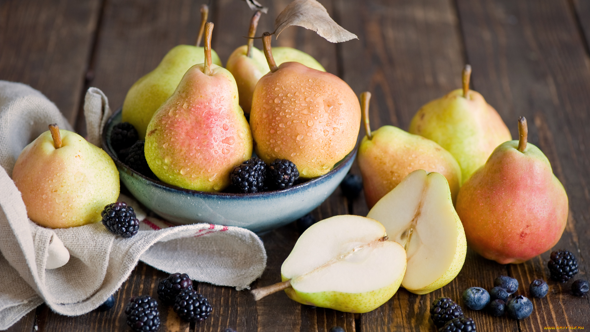 еда, фрукты, , ягоды, ежевика, груши