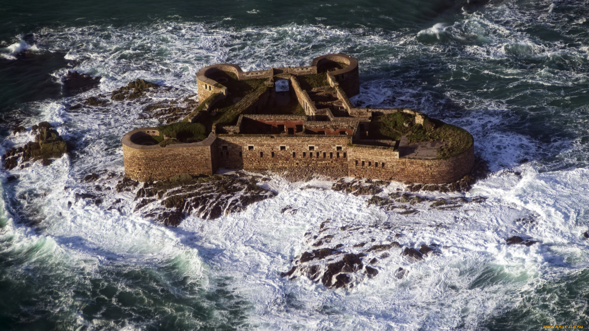 fort, houmet, herbe, -, alderney, , channel, islands, города, -, дворцы, , замки, , крепости, стены, форт, побережье, море, прибой