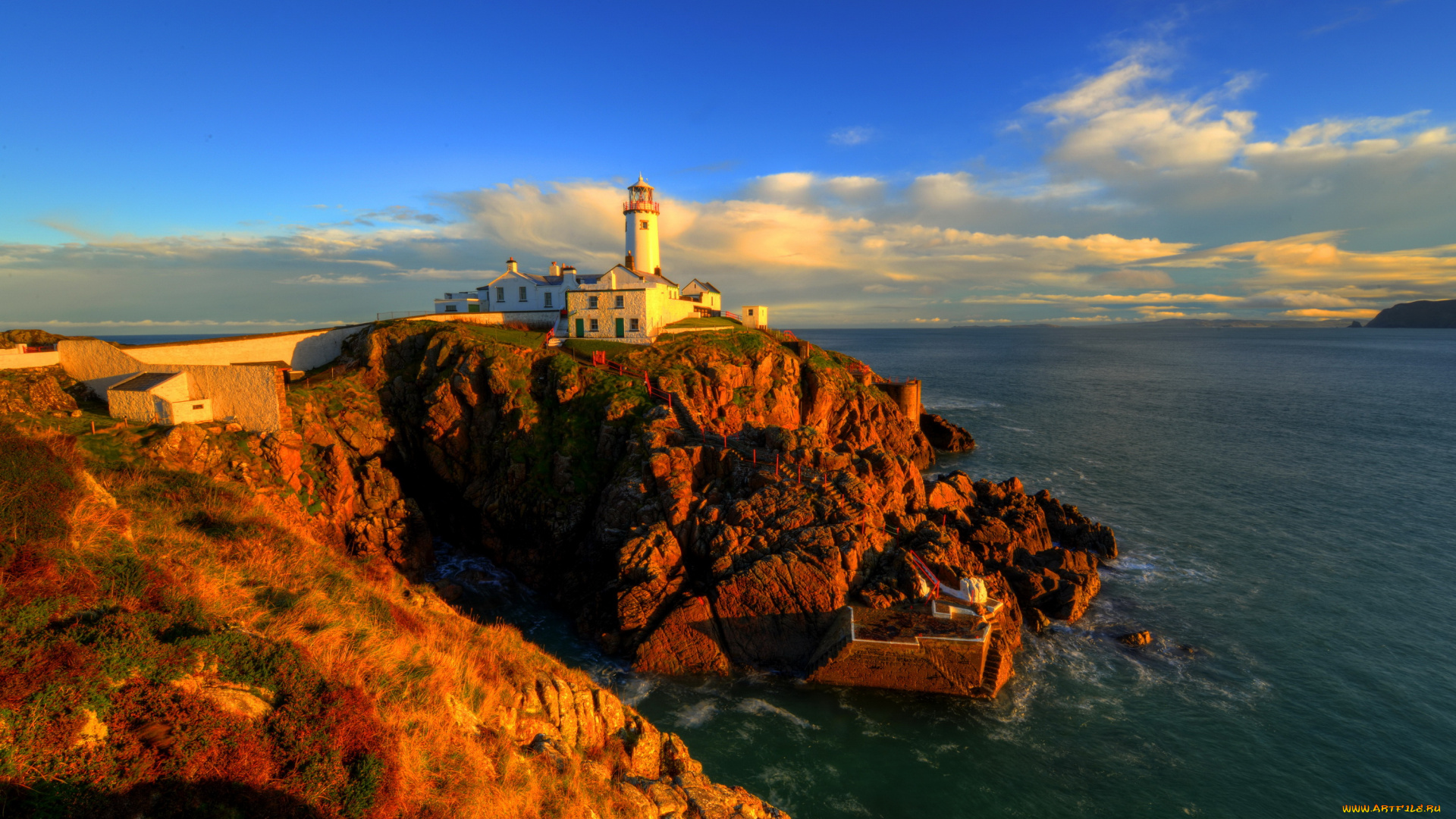 маяк, fanad, head, ирландия, природа, маяки, маяк, ирландия, побережье, трава