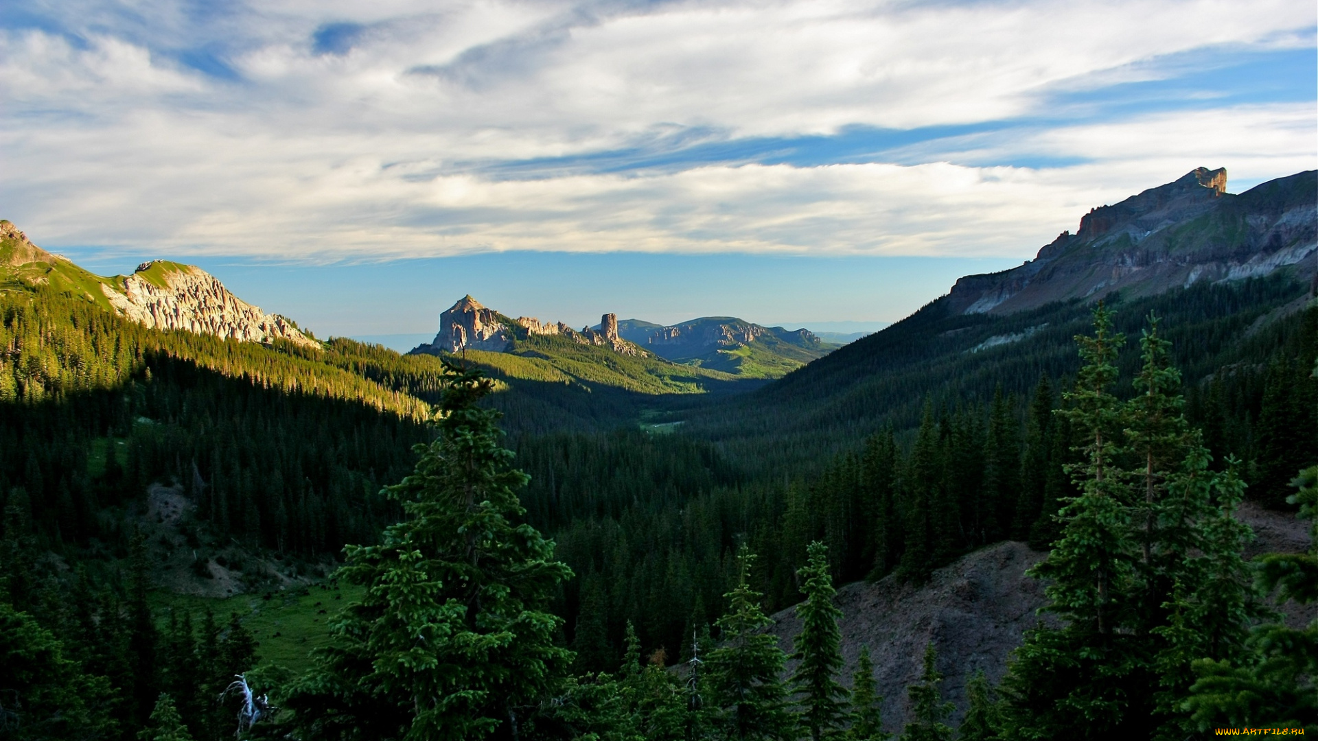 природа, горы, деревья