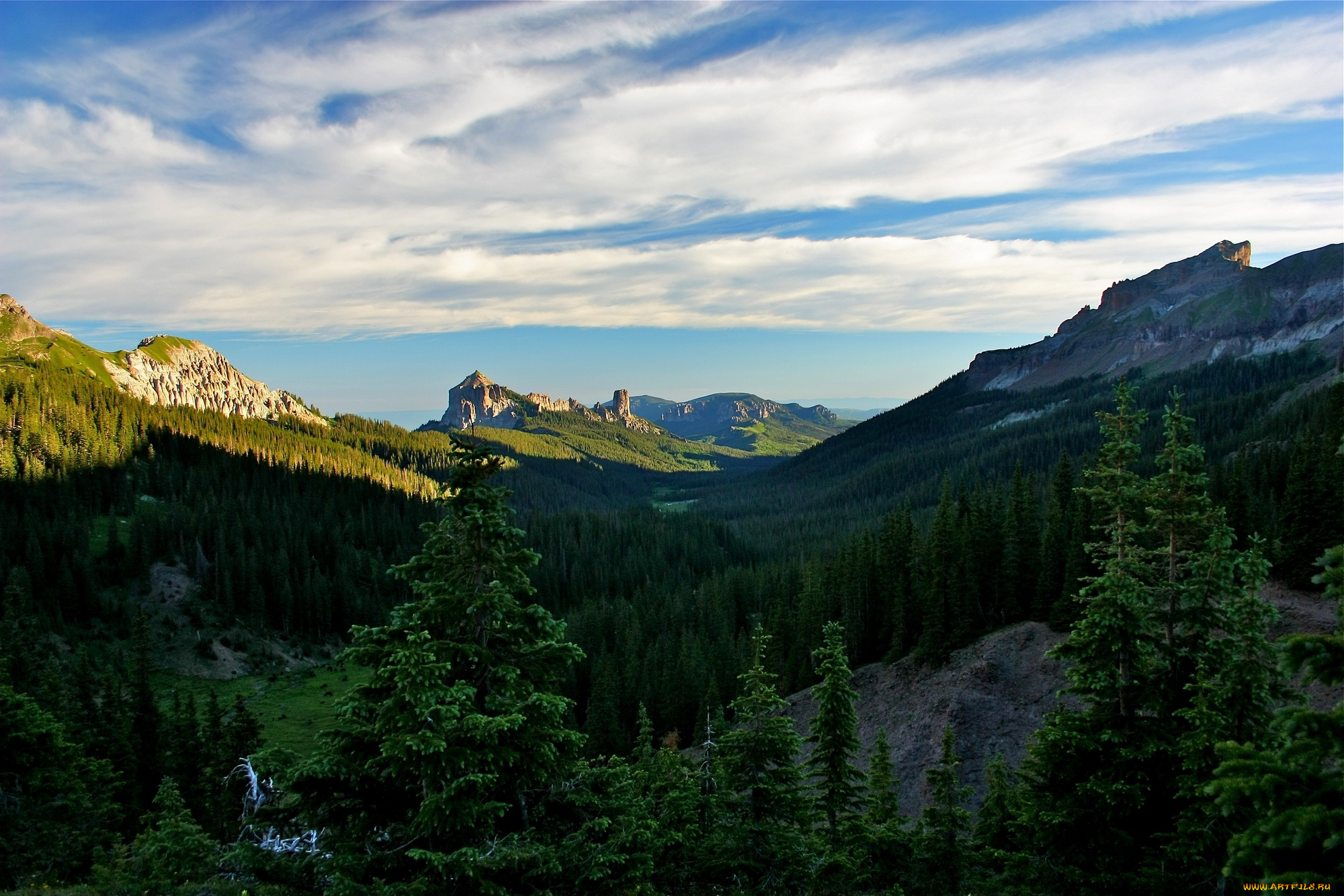 природа, горы, деревья