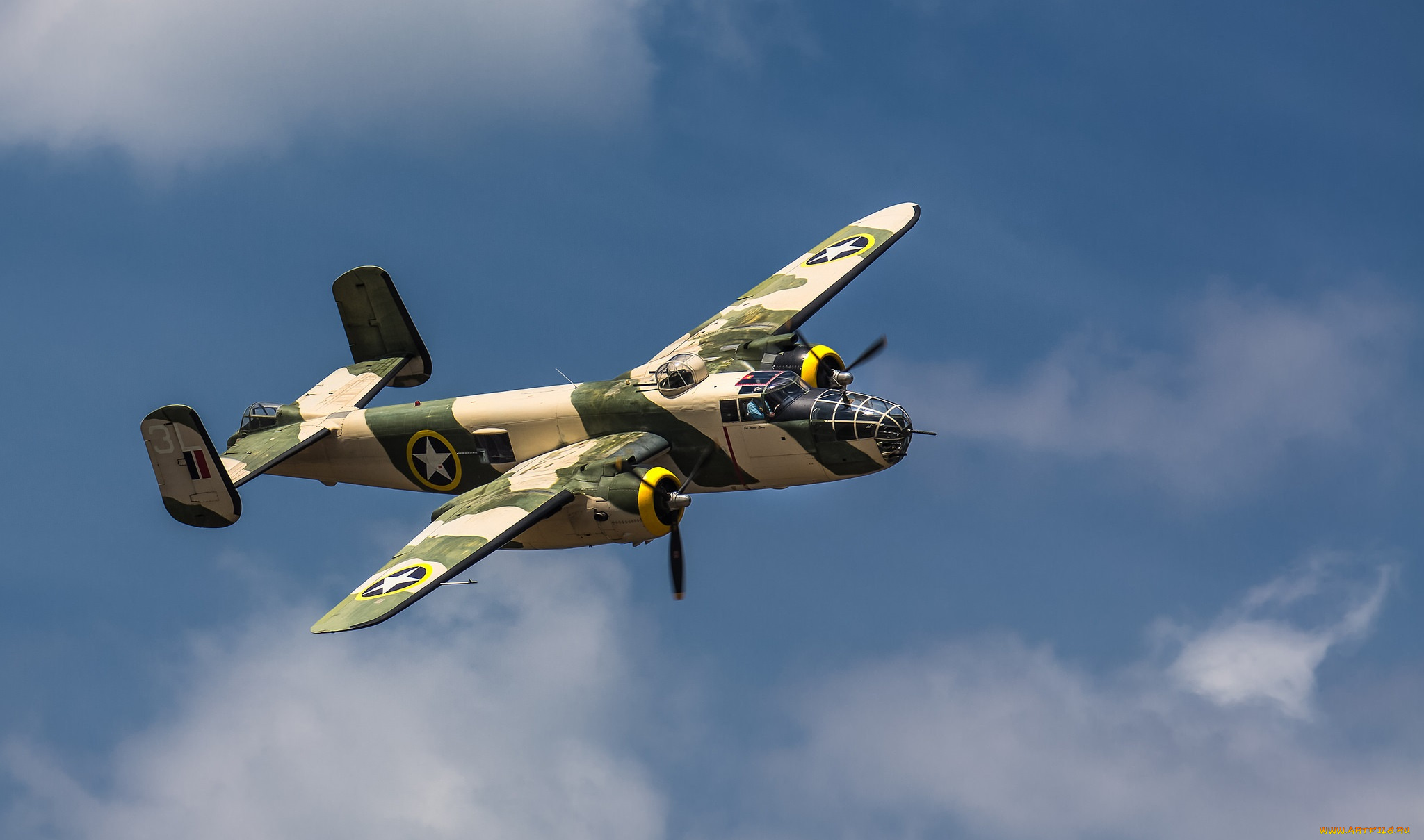 b-25, mitchell, авиация, боевые, самолёты, полёт, бомбардировщик, небо
