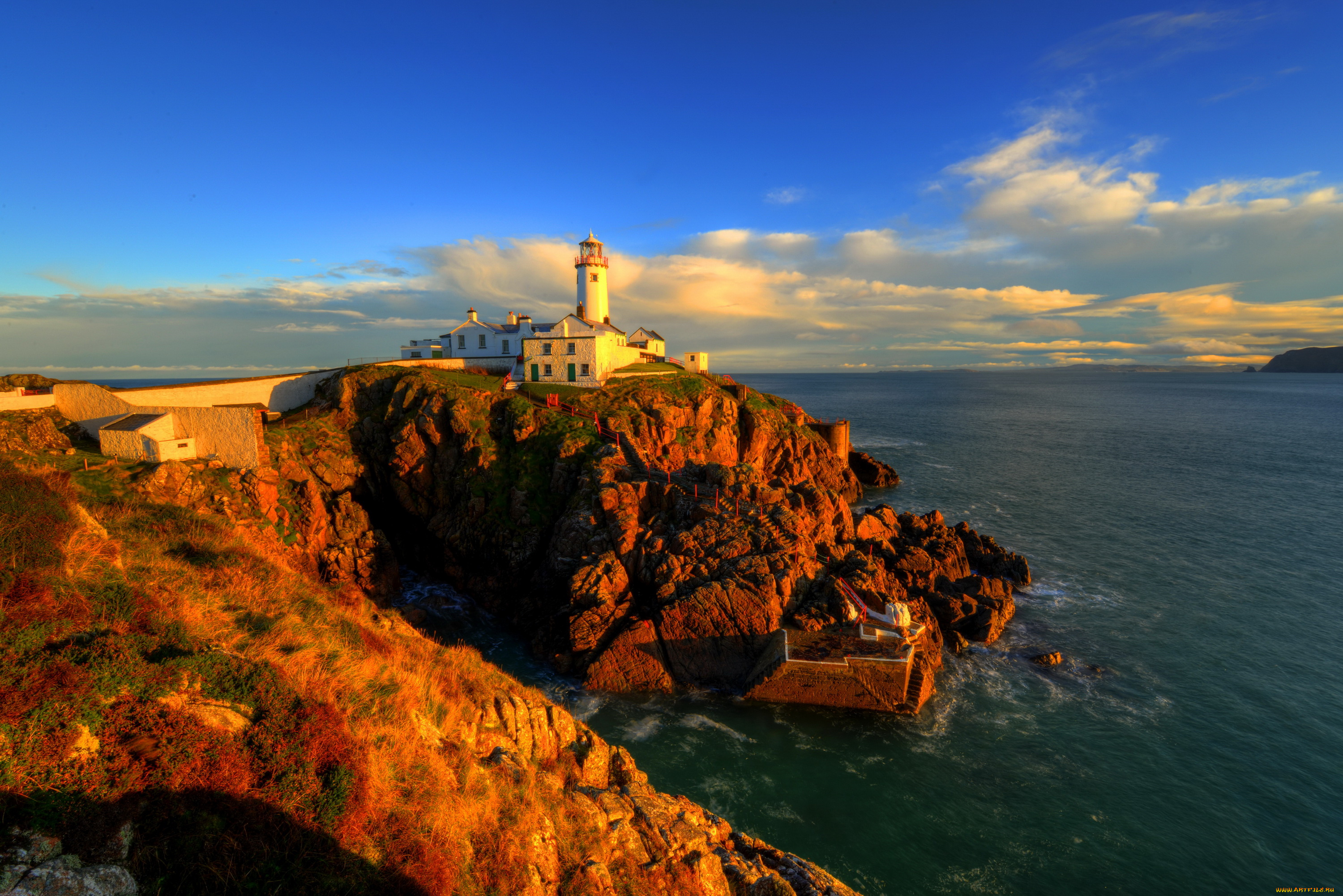 маяк, fanad, head, ирландия, природа, маяки, маяк, ирландия, побережье, трава