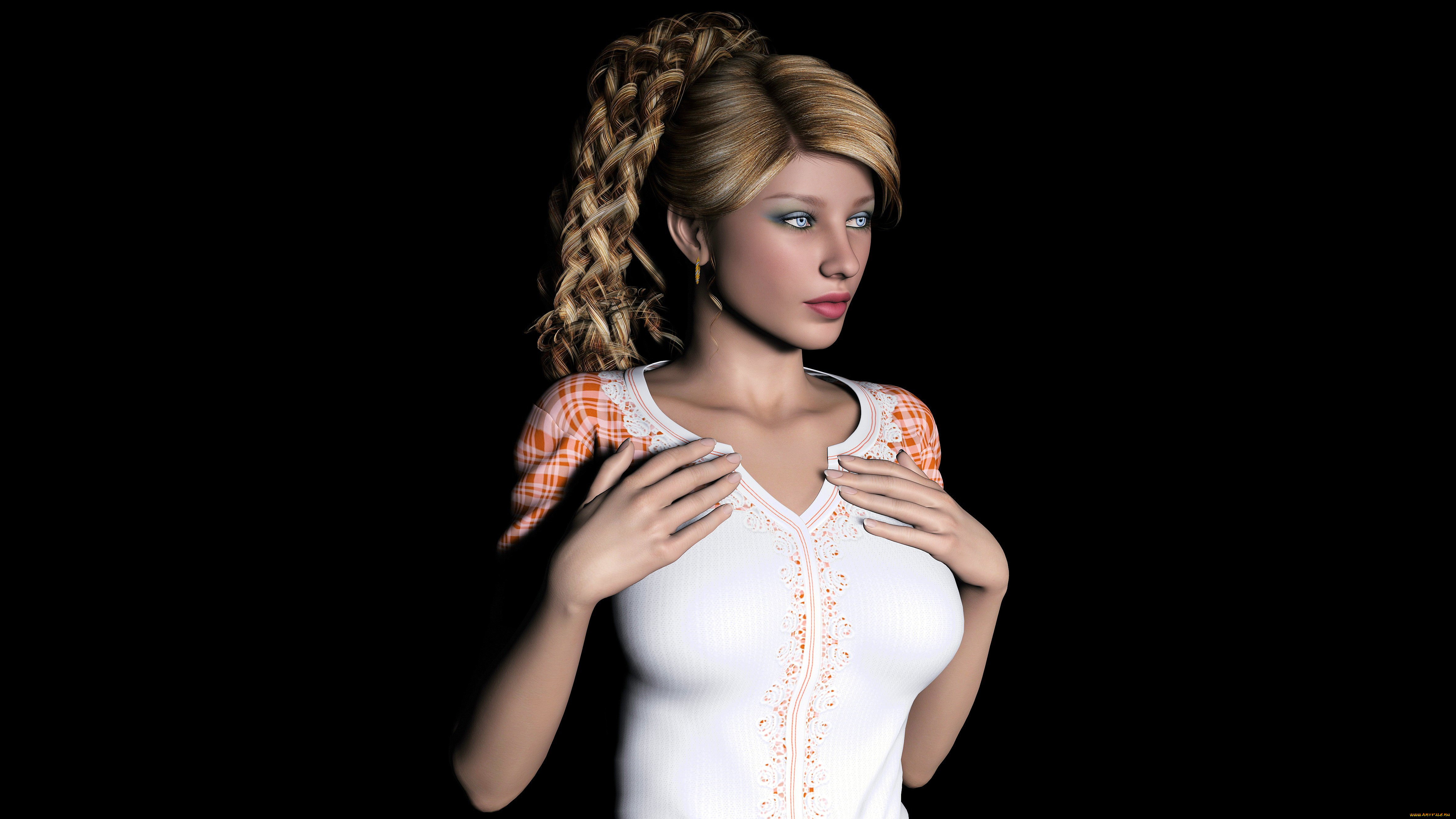 3д, графика, people, , люди, взгляд, девушка, фон