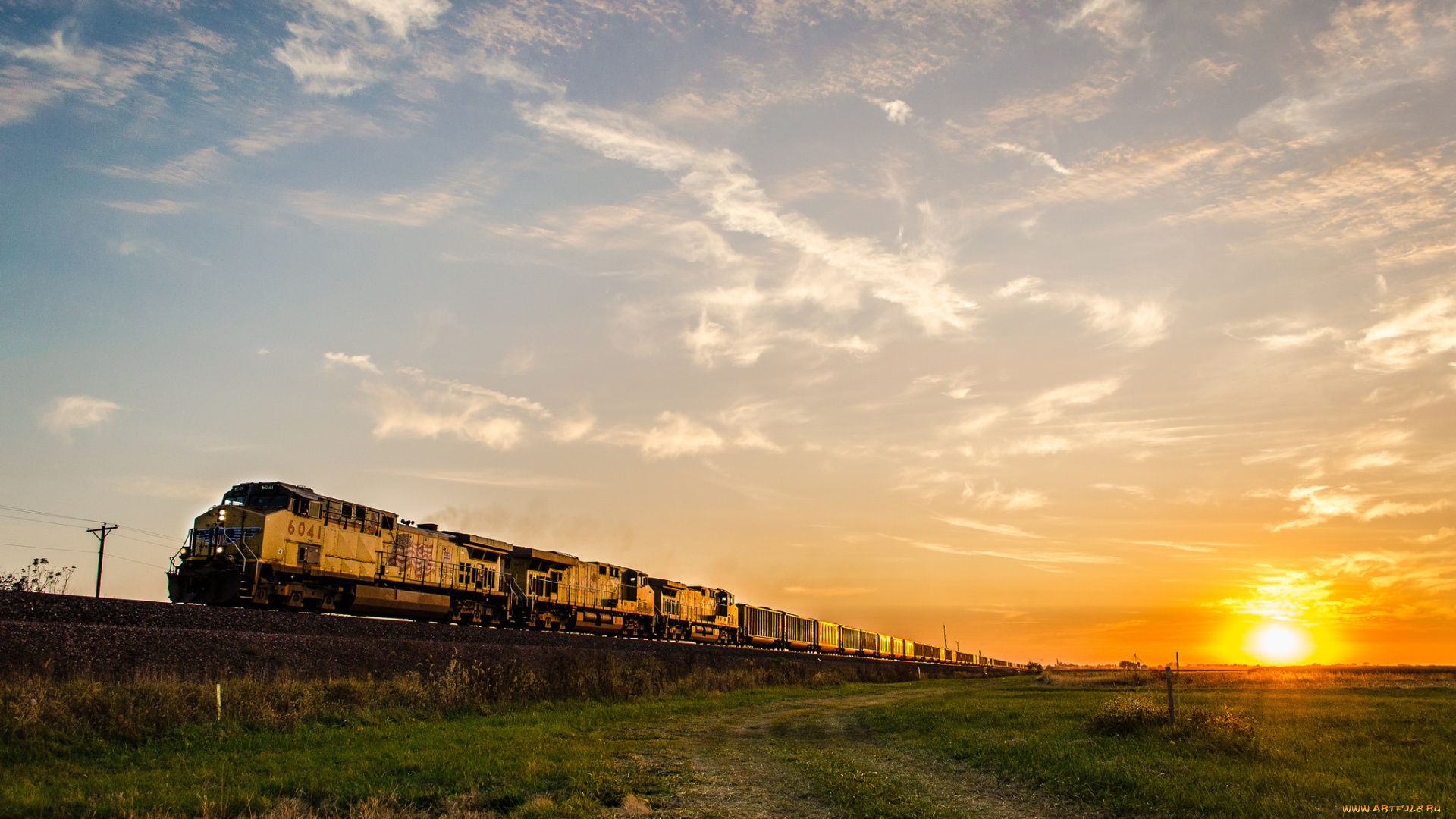 техника, поезда, железная, дорога, локомотив, состав