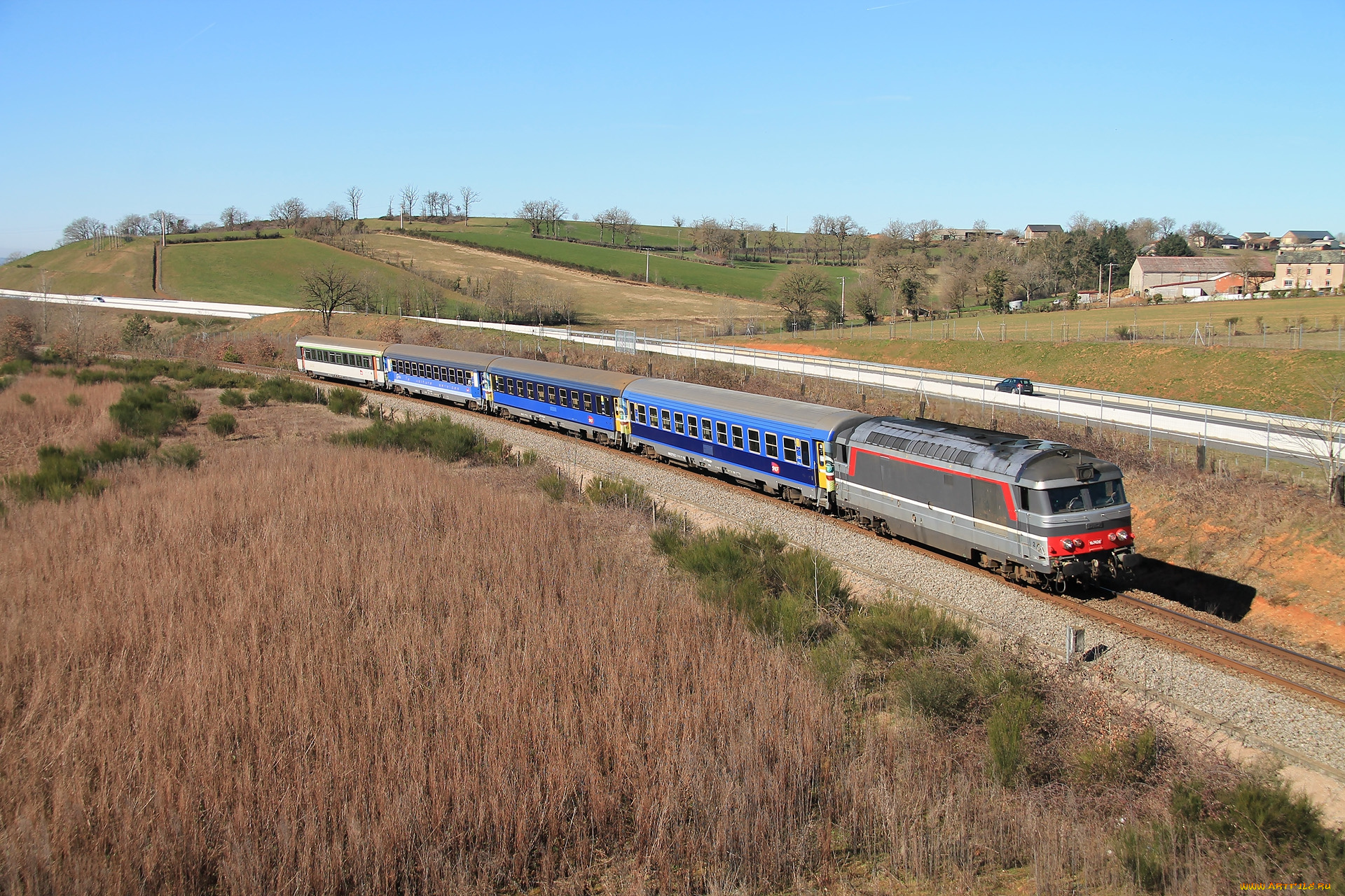 техника, поезда, железная, дорога, локомотив, состав