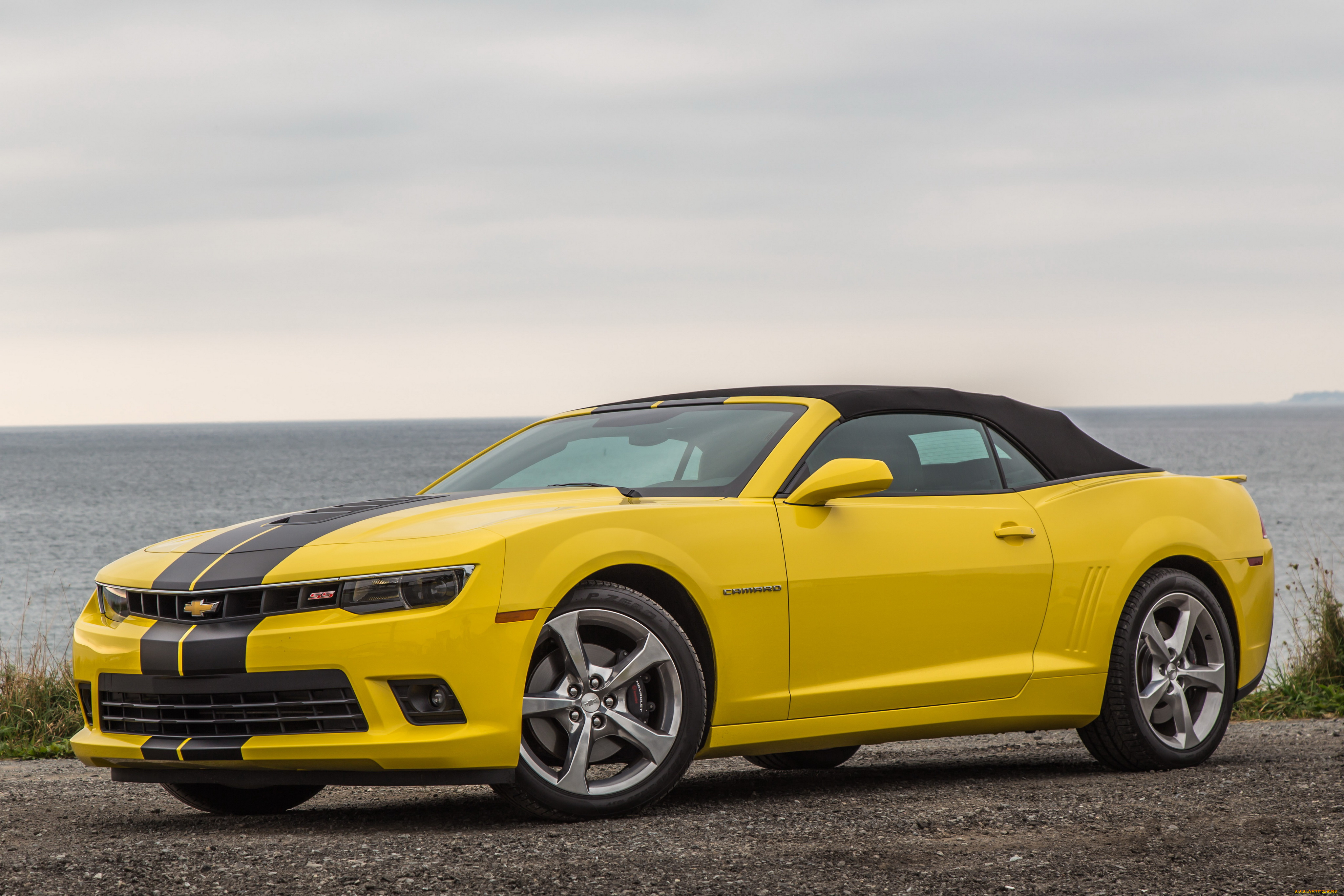автомобили, camaro, жнлтый, convertible, ss, chevrolet, 2014г