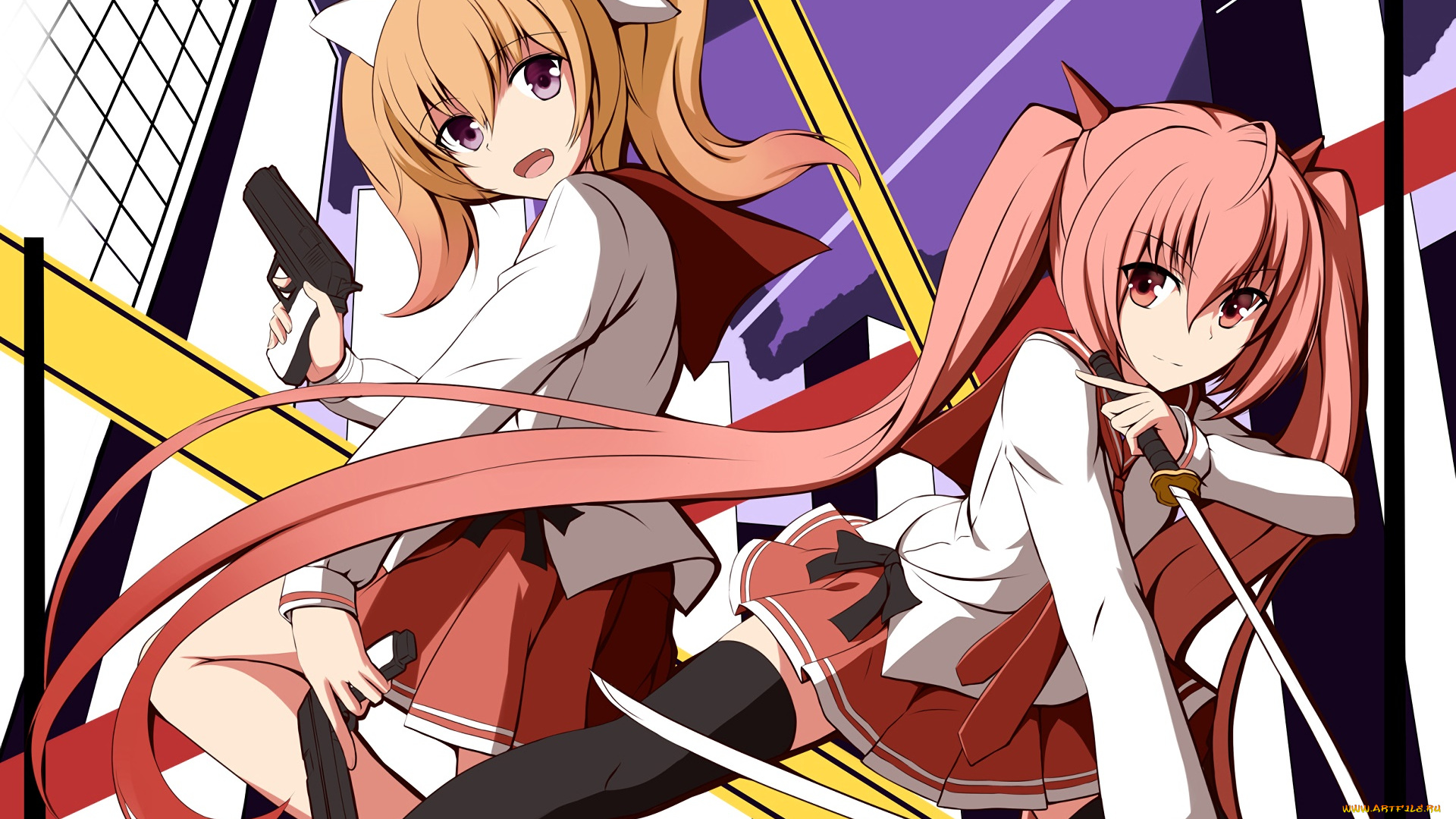 аниме, aria, фон, девушки, взгляд