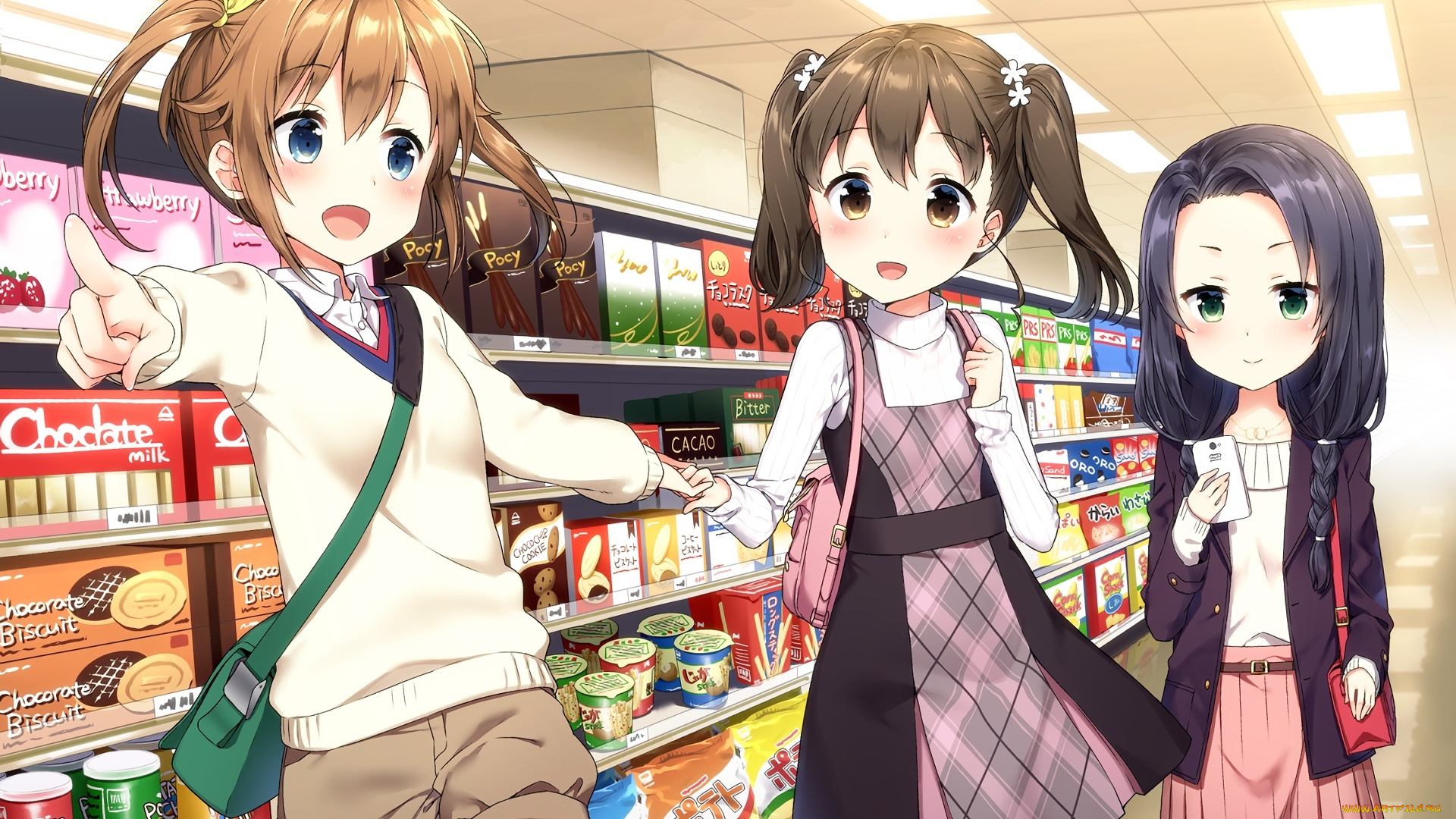 аниме, high, school, fleet, взгляд, фон, девушки