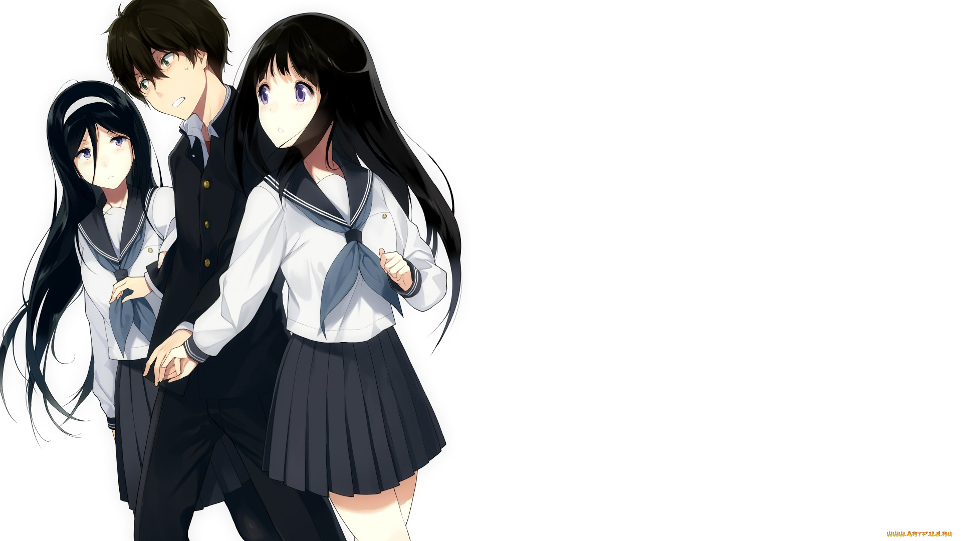 аниме, hyouka, фон, взгляд, девушка