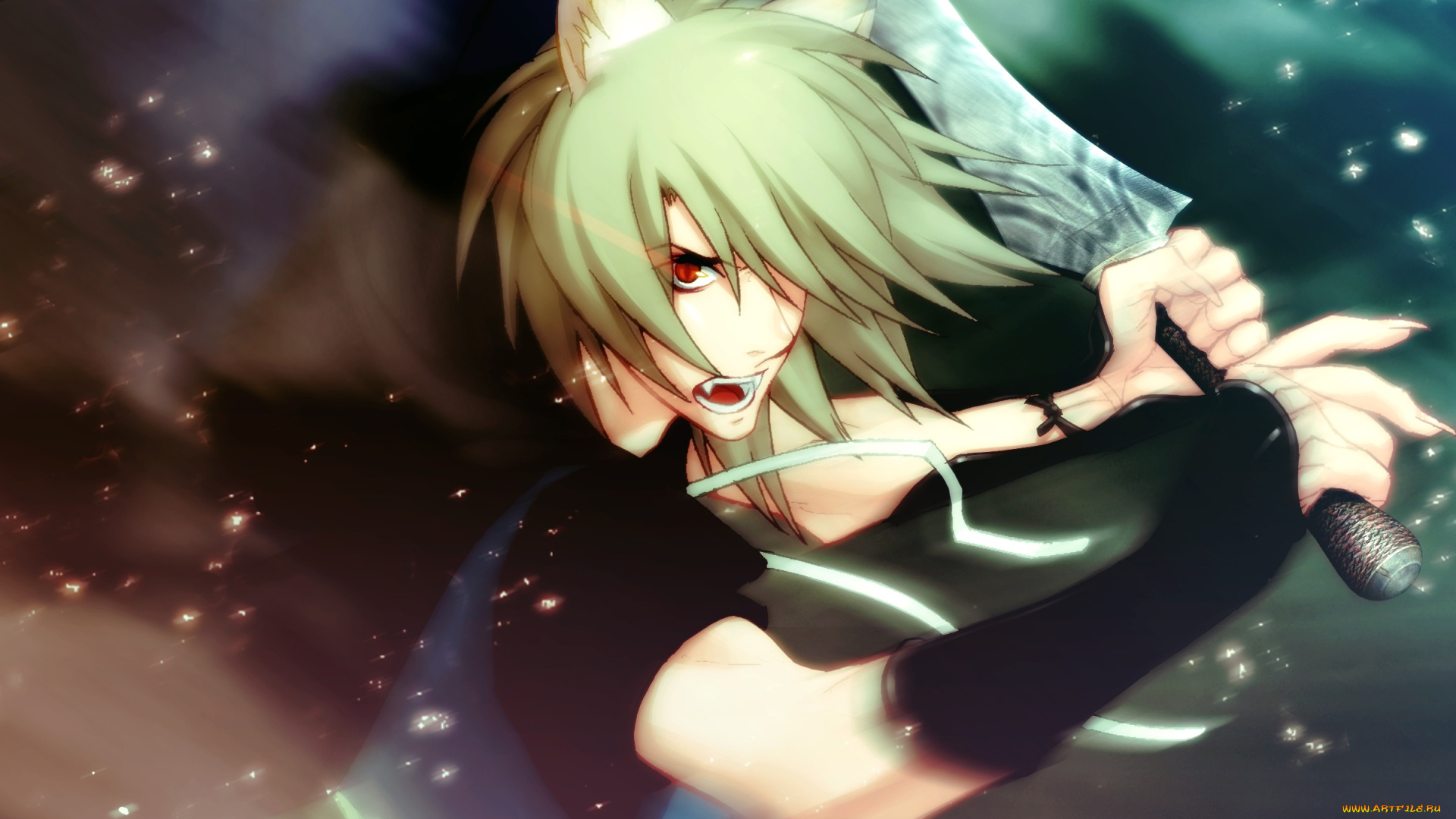 аниме, lamento, санга, меч, рибика, коное