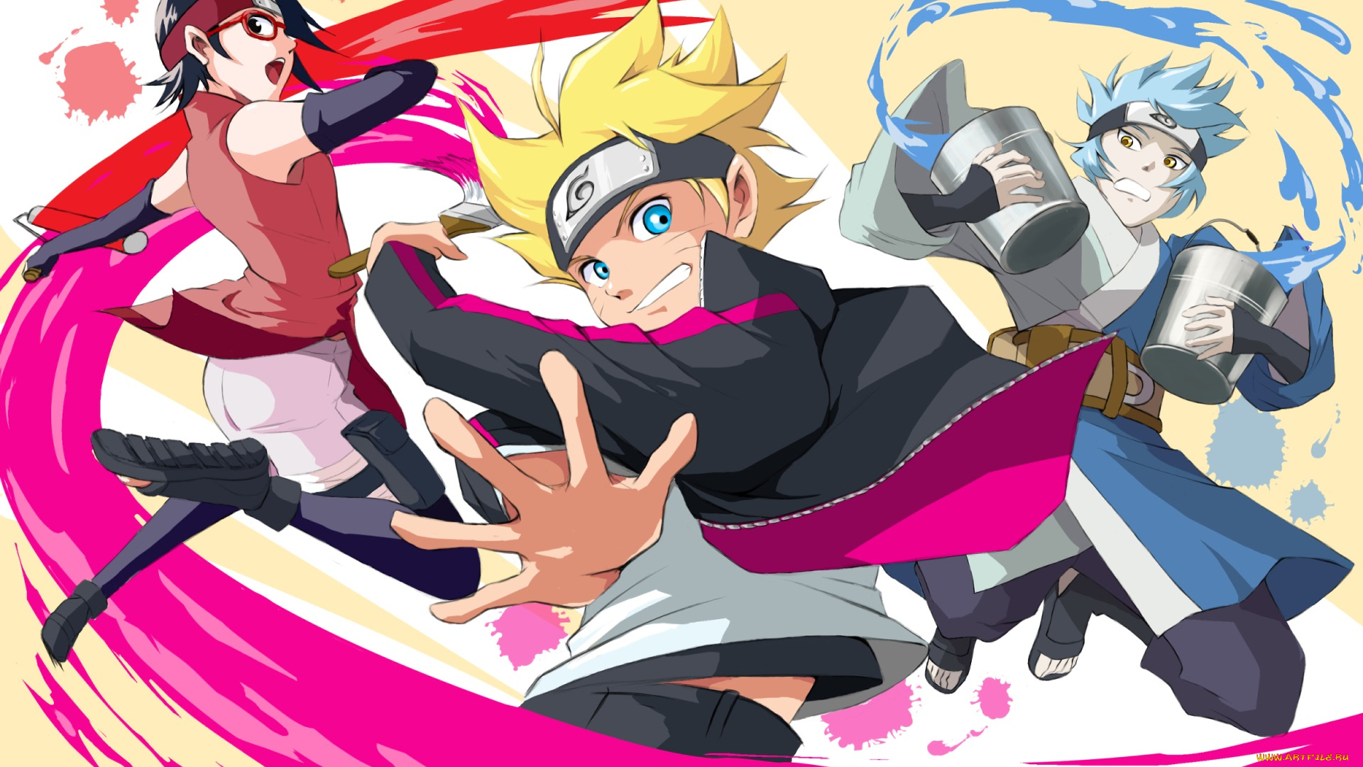 аниме, naruto, uzumaki, boruto, uchiha, sarada, mitsuki