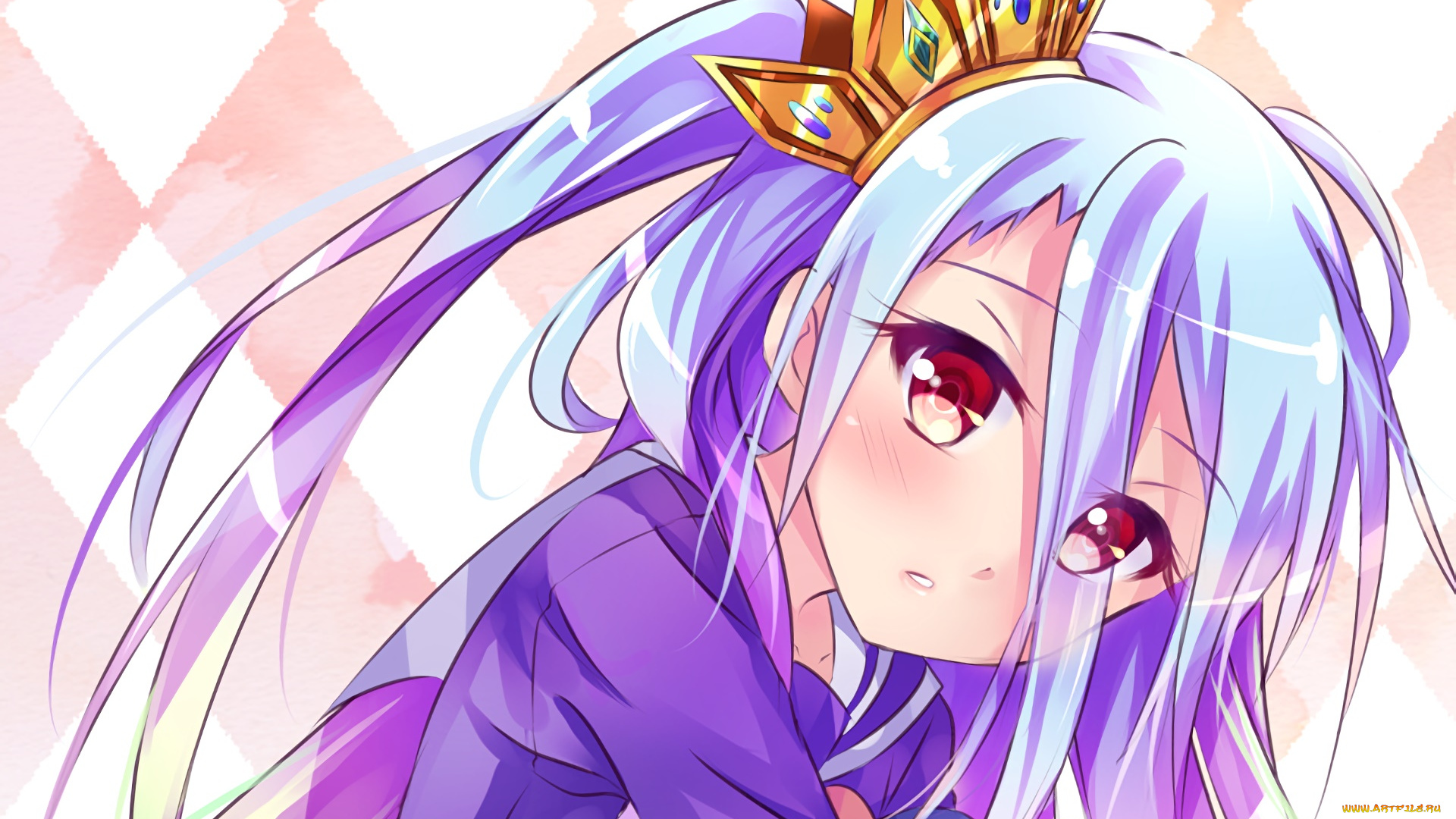 аниме, no, game, no, life, фон, взгляд, девушка