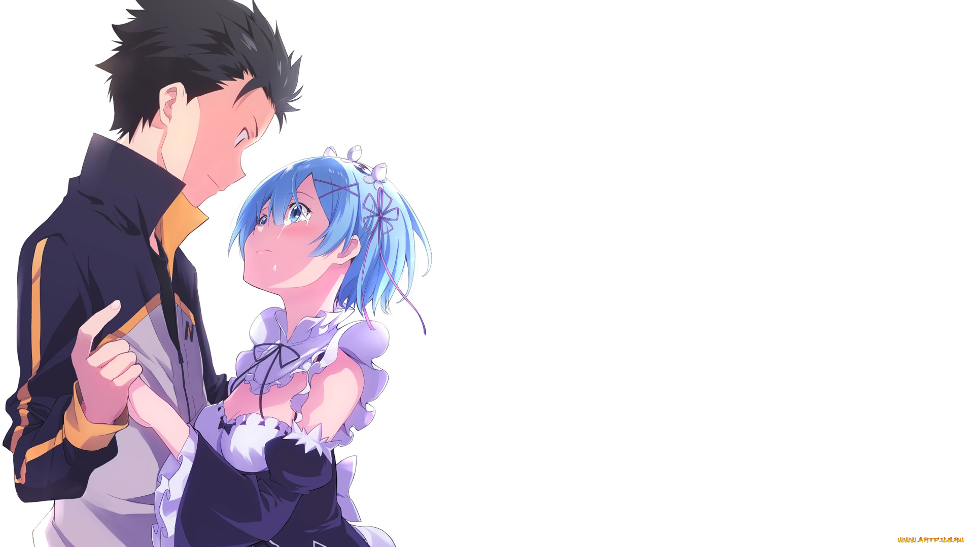 аниме, re, , zero, kara, hajimeru, isekai, seikatsu, девушка, взгляд, фон, парень