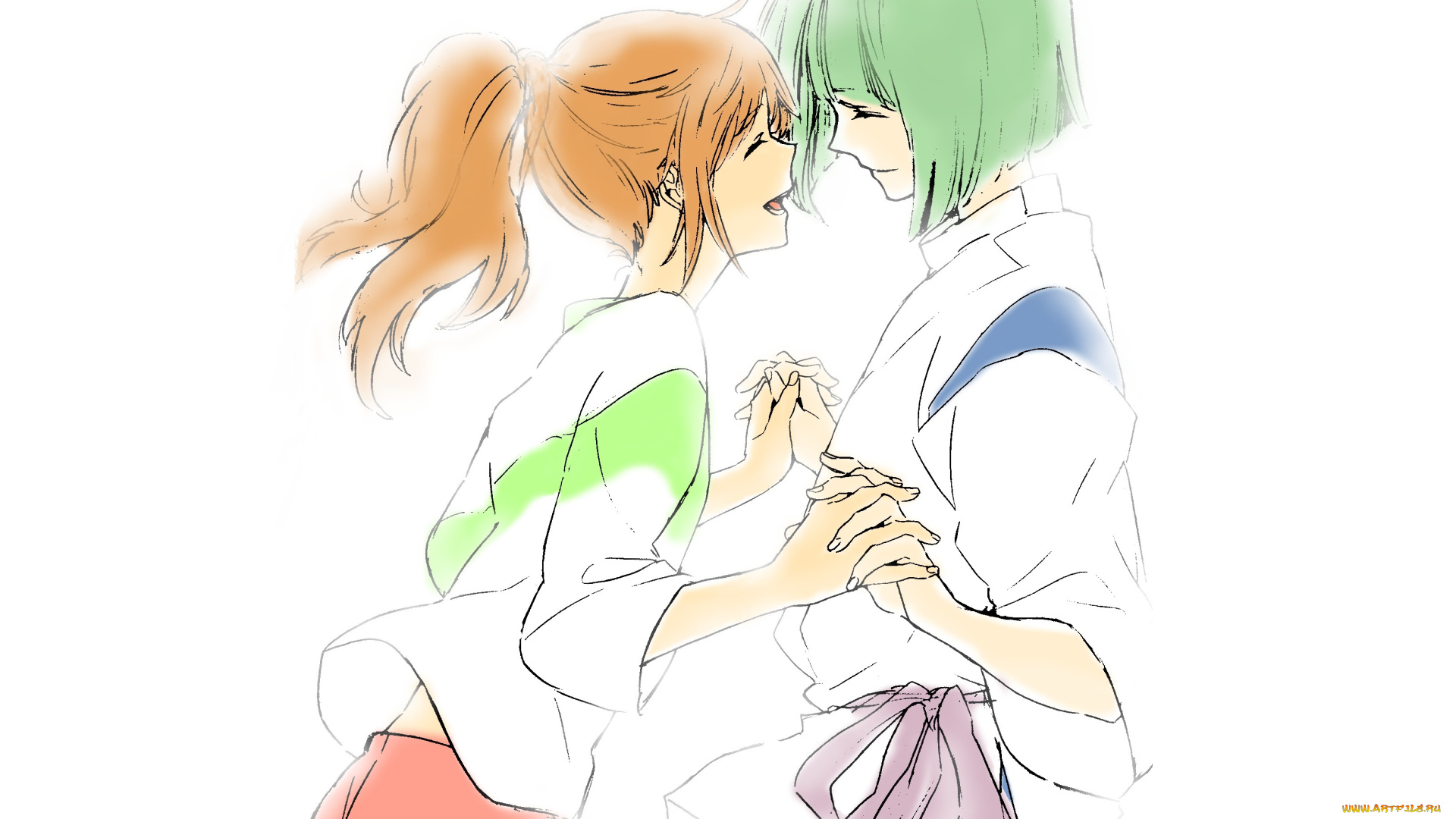 аниме, spirited, away, хаку, тихиро