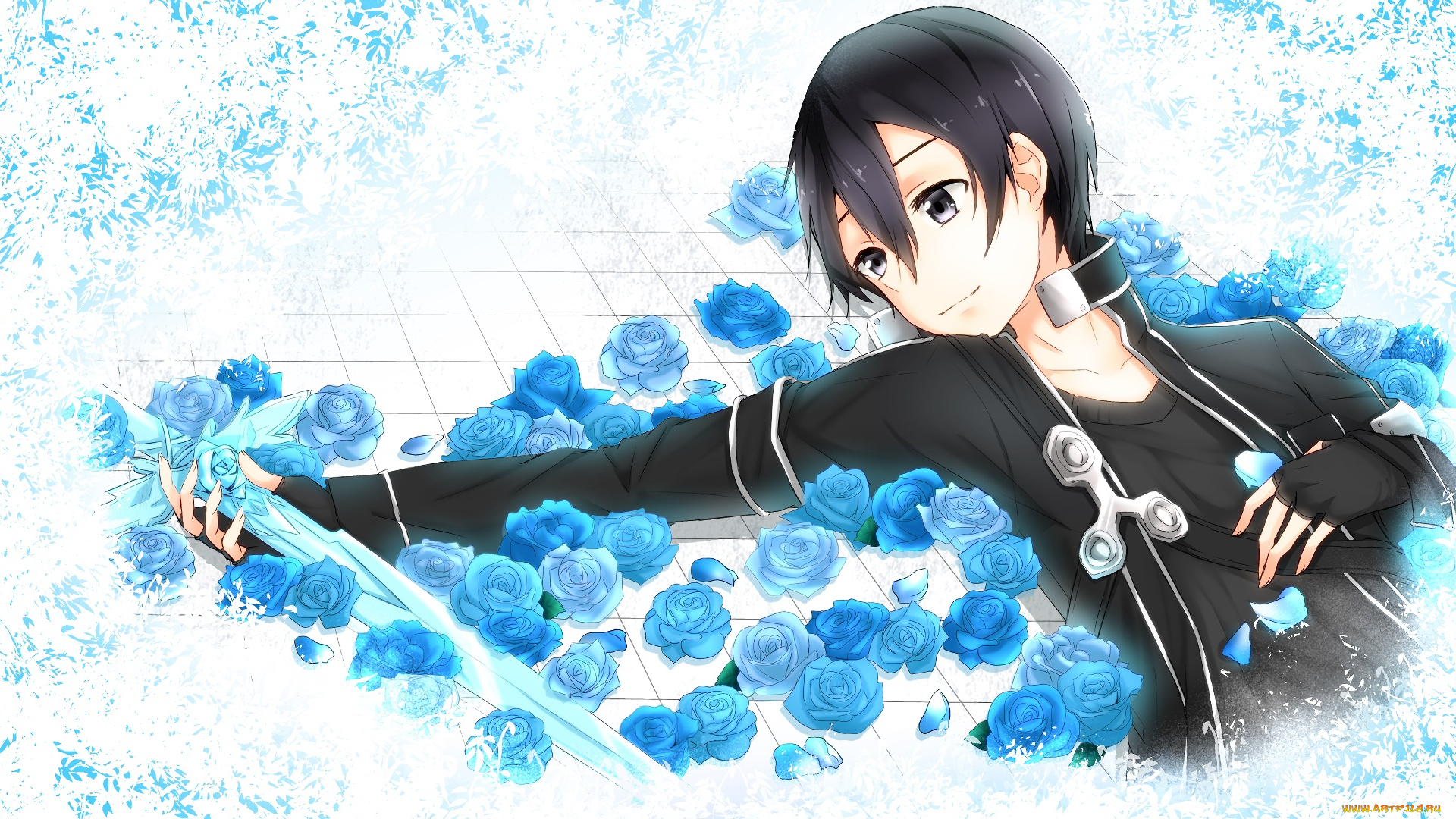 аниме, sword, art, online, фон, взгляд, парень