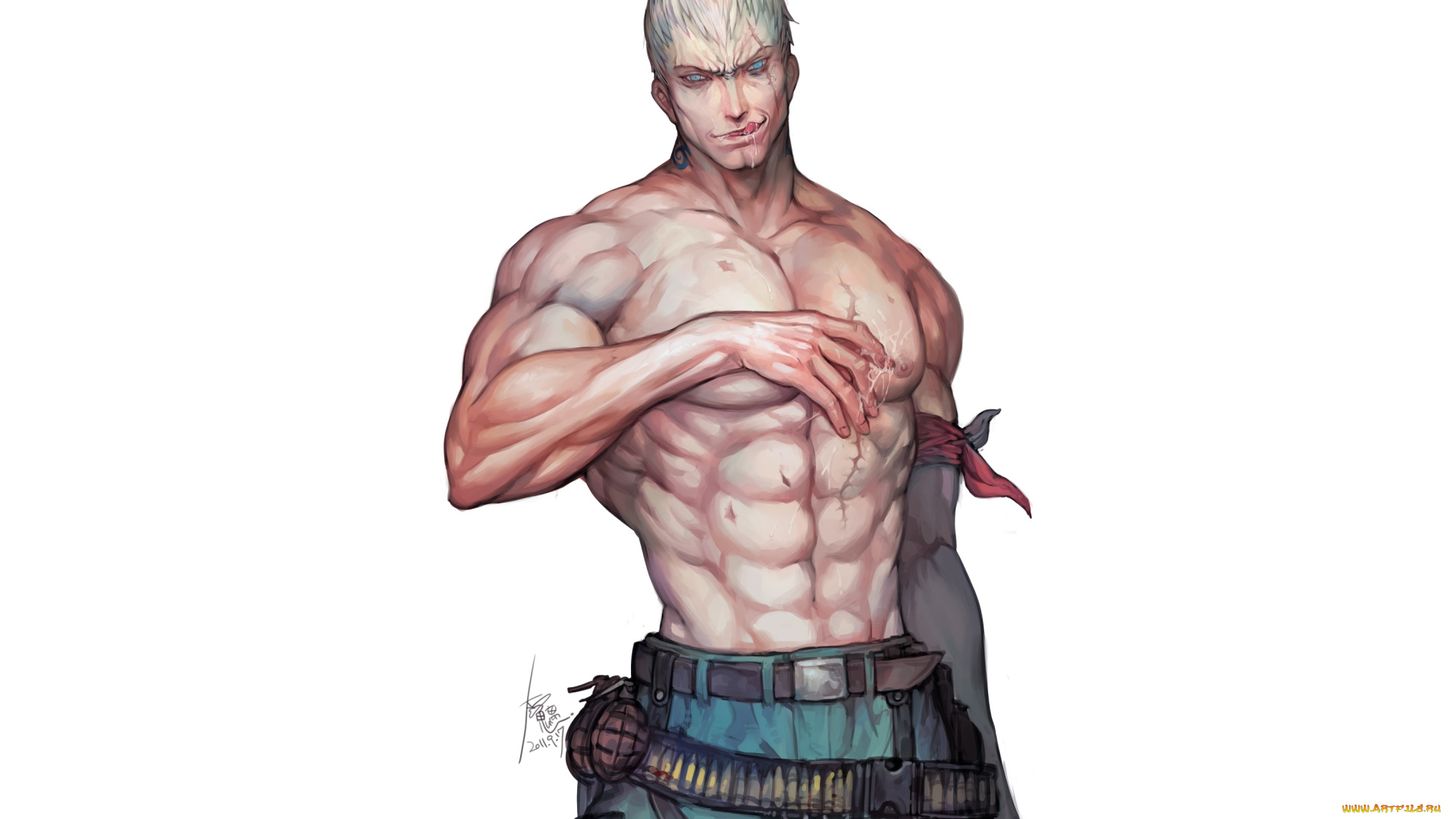 аниме, unknown, , другое, мускулы, парень