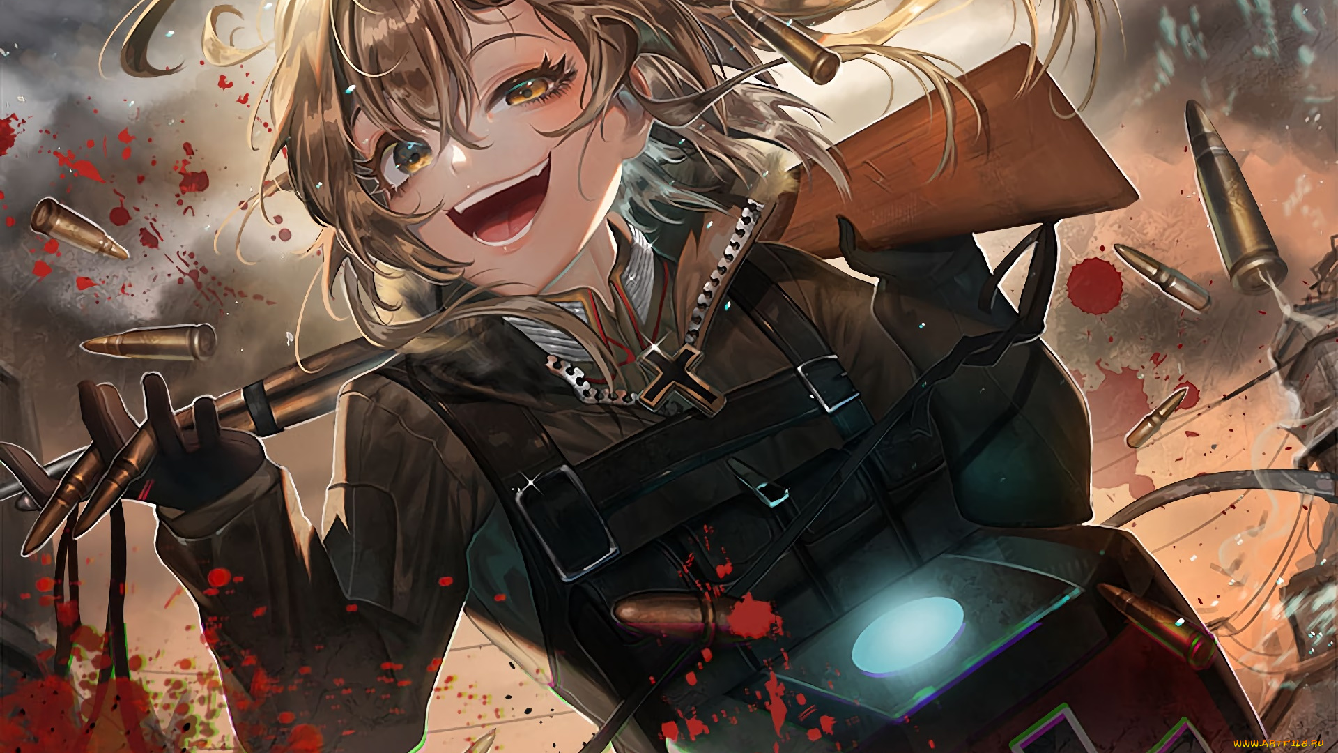 аниме, youjo, senki, девушка, фон, взгляд